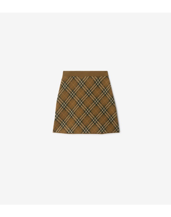 Check Wool Blend Mini Skirt