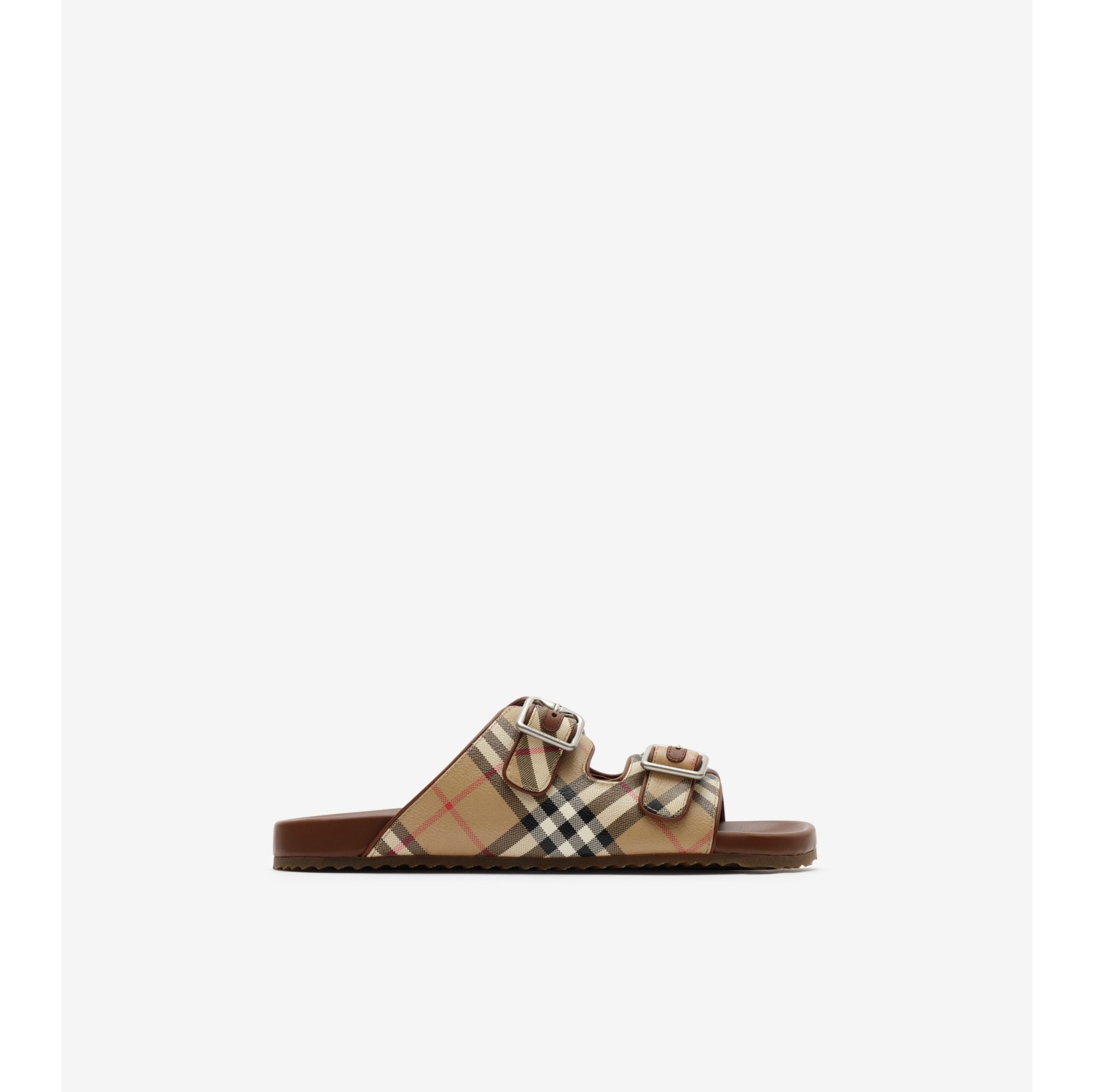 Check and Leather Urchin Sandals