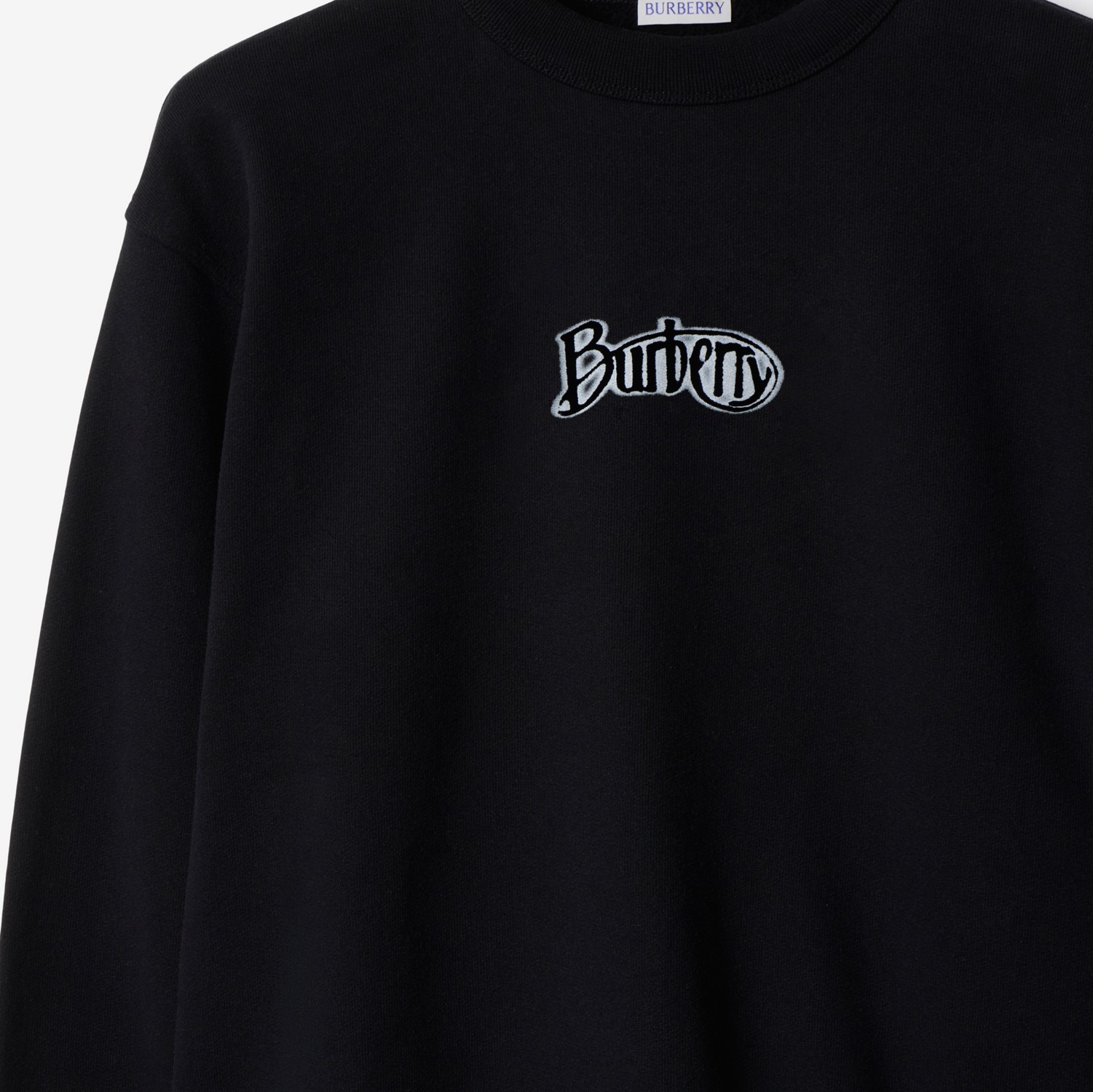 Logo Cotton Blend Sweatshirt in Coal - Men | Burberry® Official Logo Cotton Blend Sweatshirt in Coal - Men | Burberry® Official