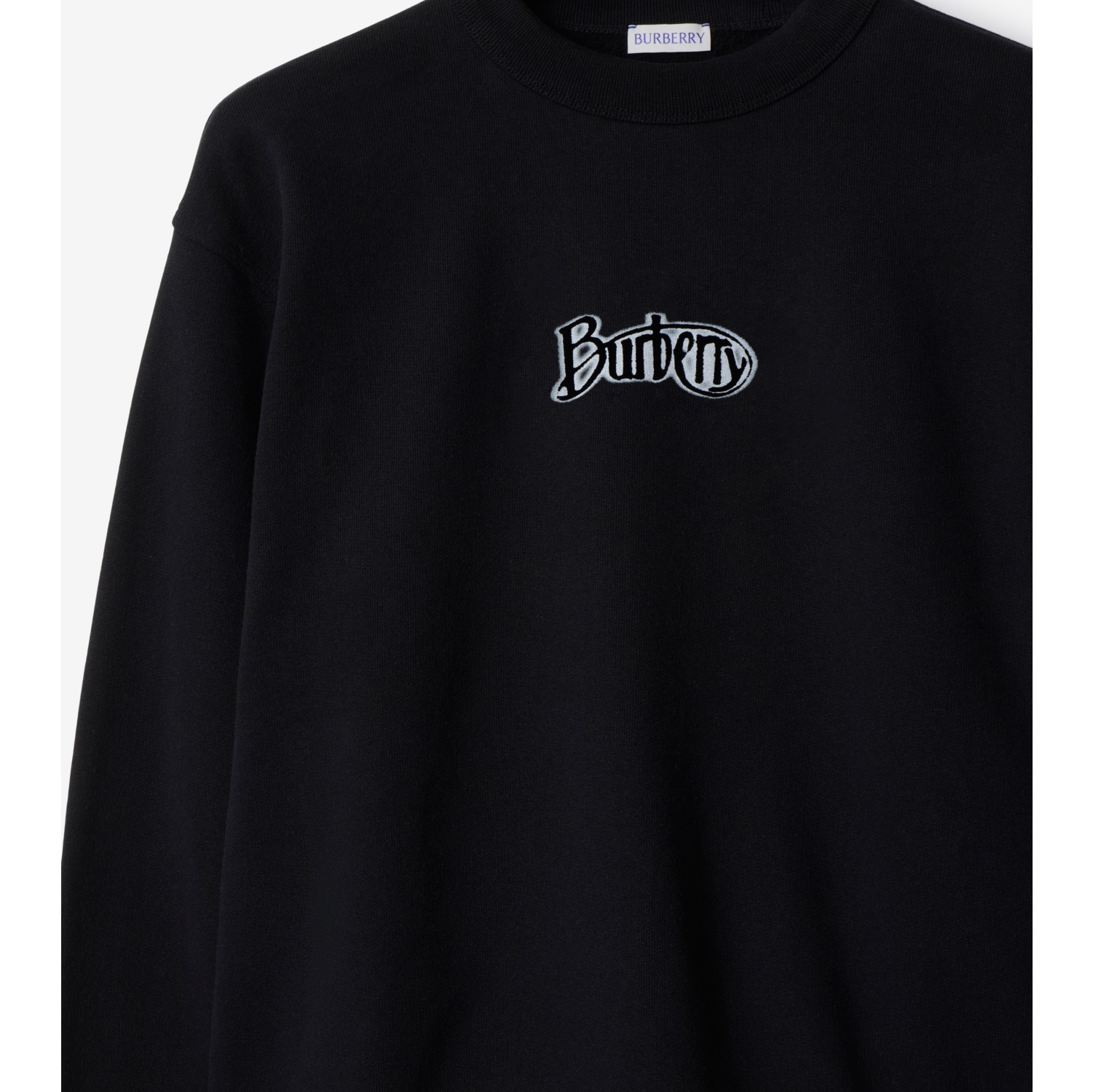 Logo Cotton Blend Sweatshirt in Coal Men Burberry Official