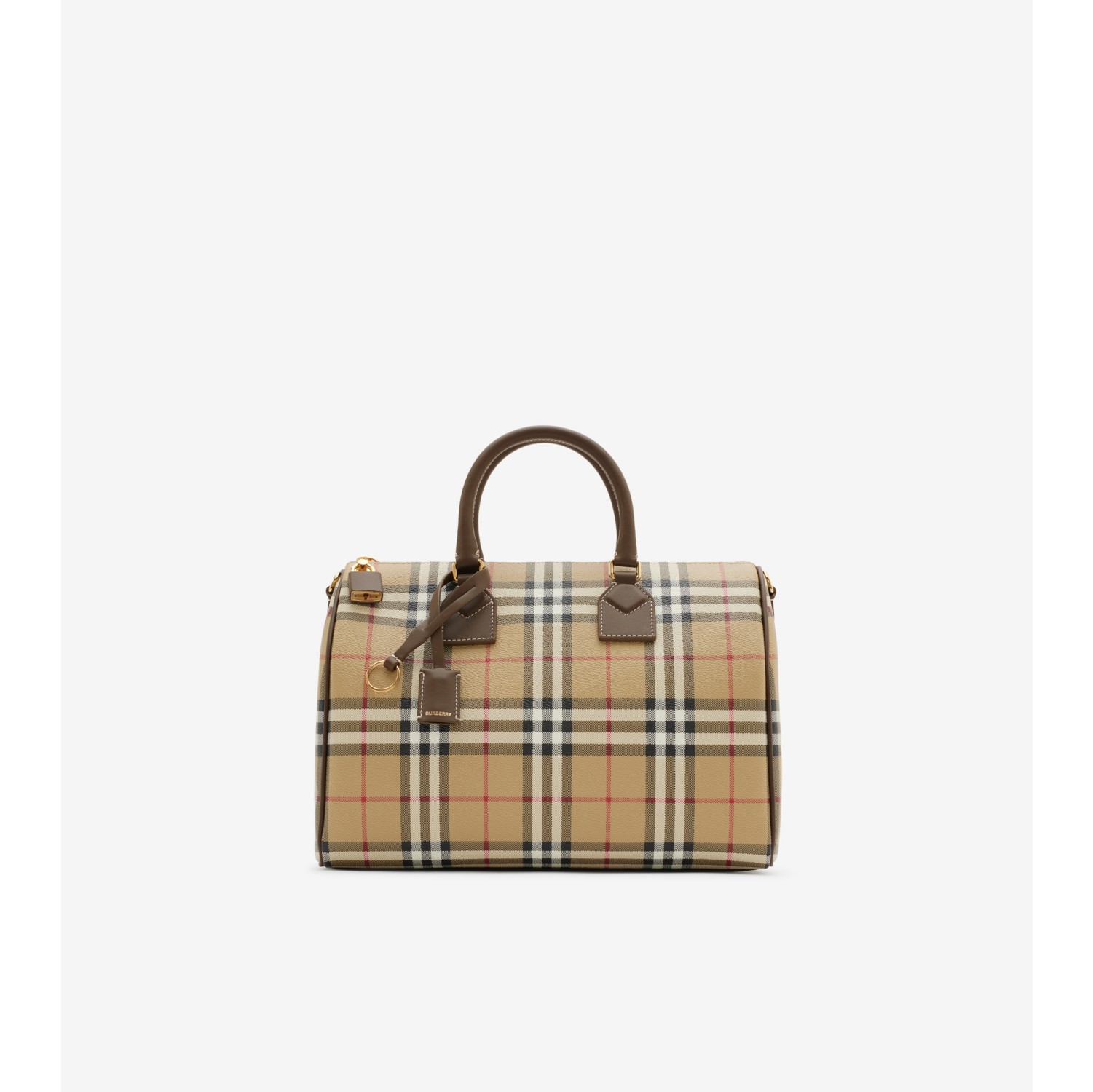 Medium Check Bowling Bag in Military Women Burberry Official