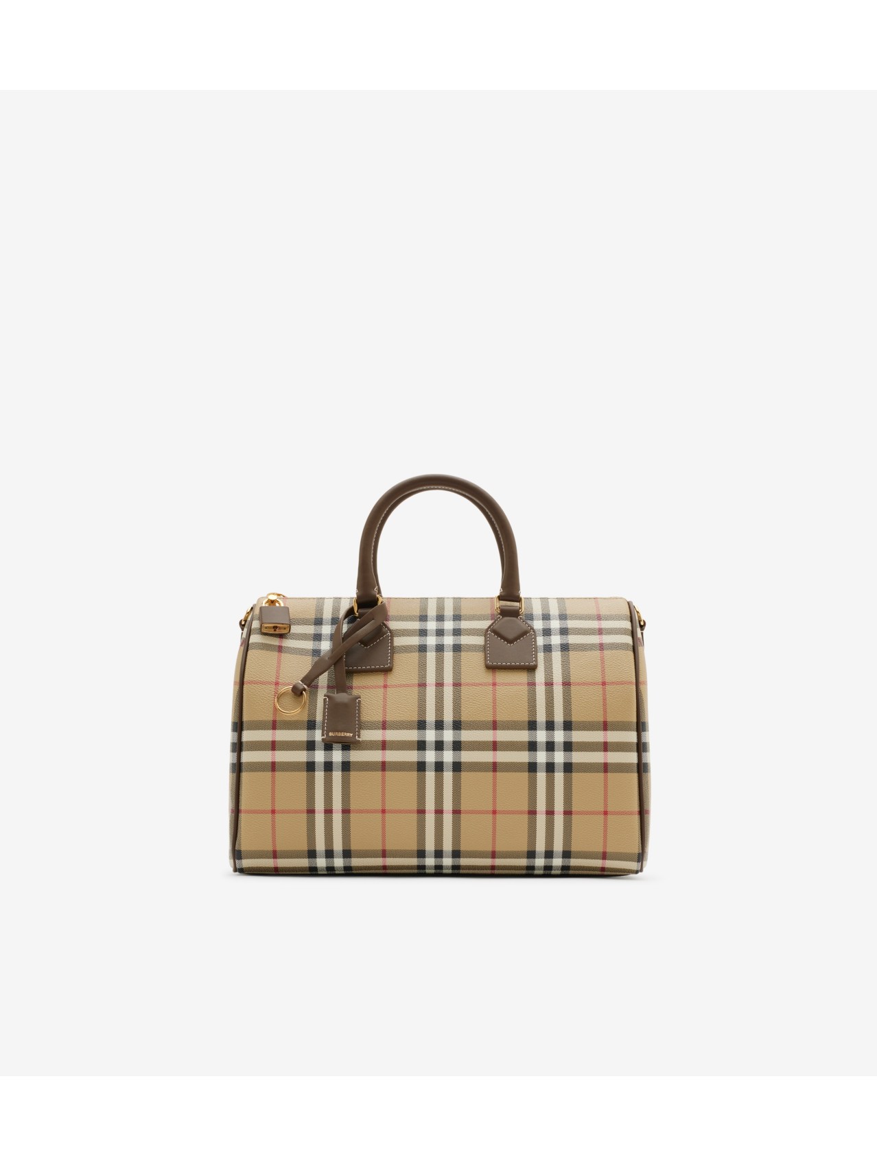 Medium Check Bowling Bag in Military Women Burberry Official