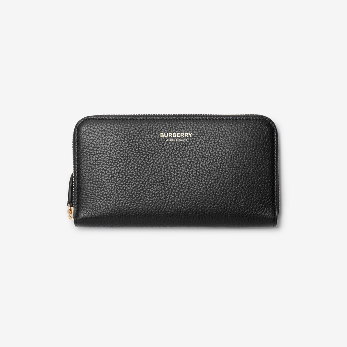 Burberry Large Leather Zip Wallet In Black