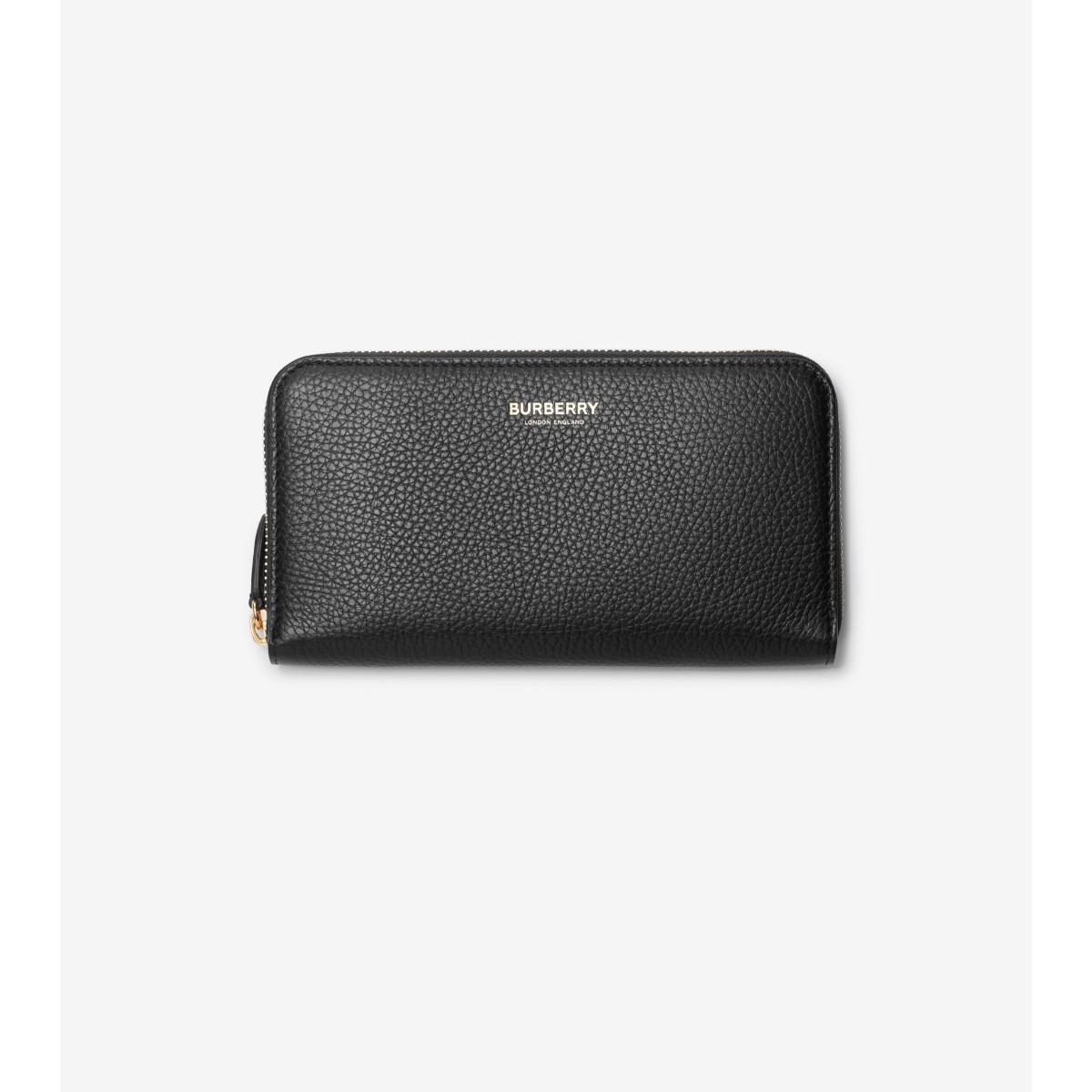Burberry Large Leather Zip Wallet In Black