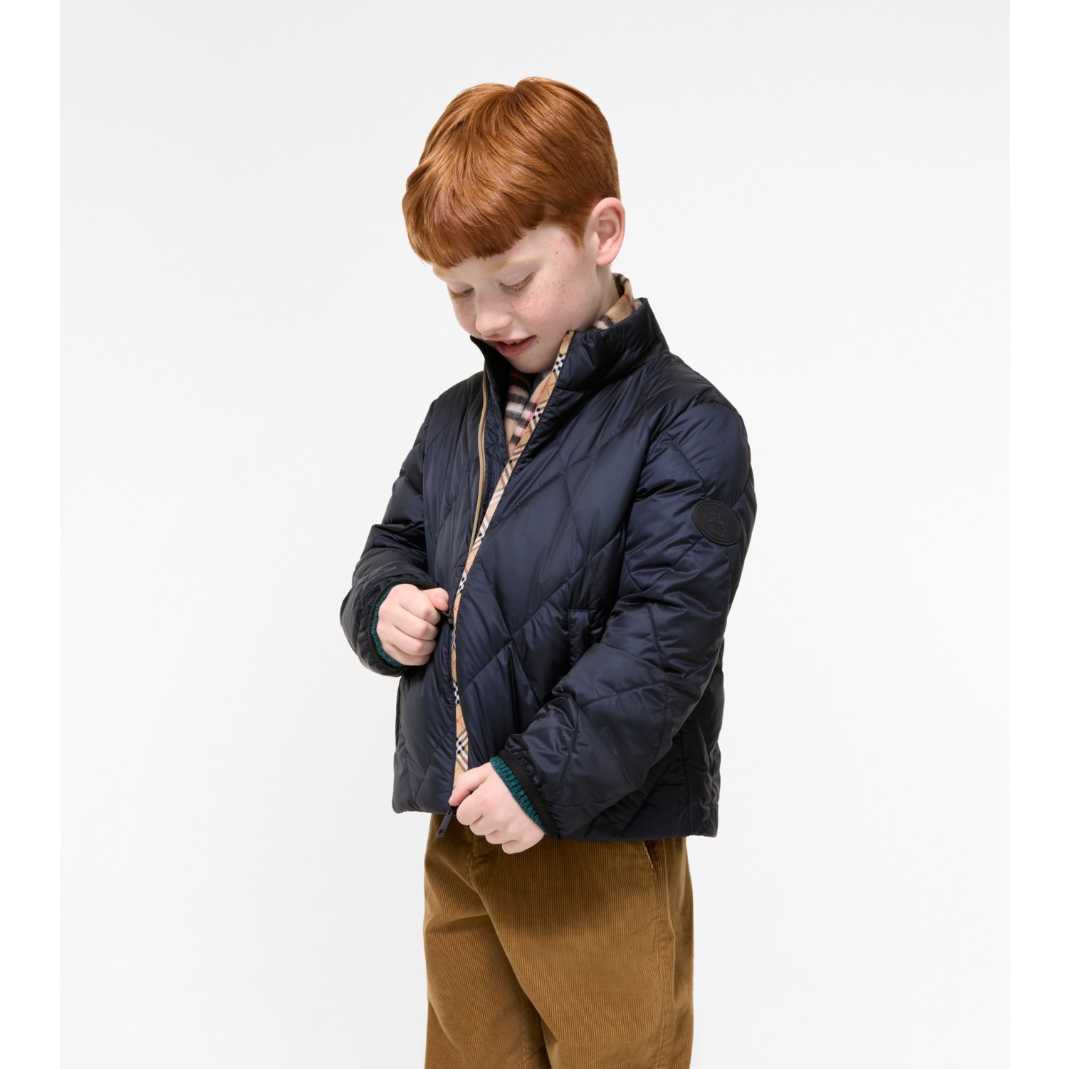 Checker-tape Quilted Nylon Jacket