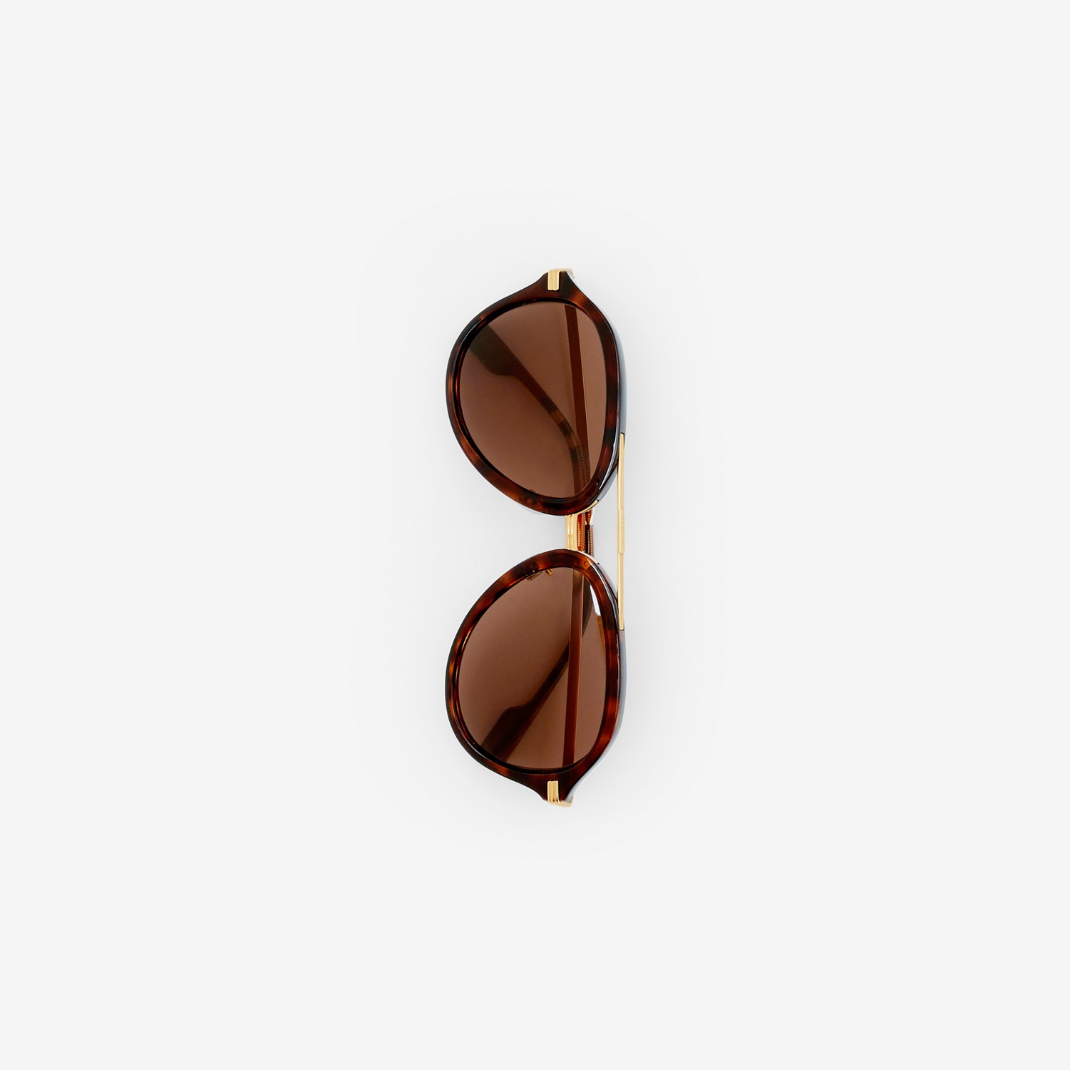 Check Detail Pilot Sunglasses in Dark Tortoiseshell - Men | Burberry® Official