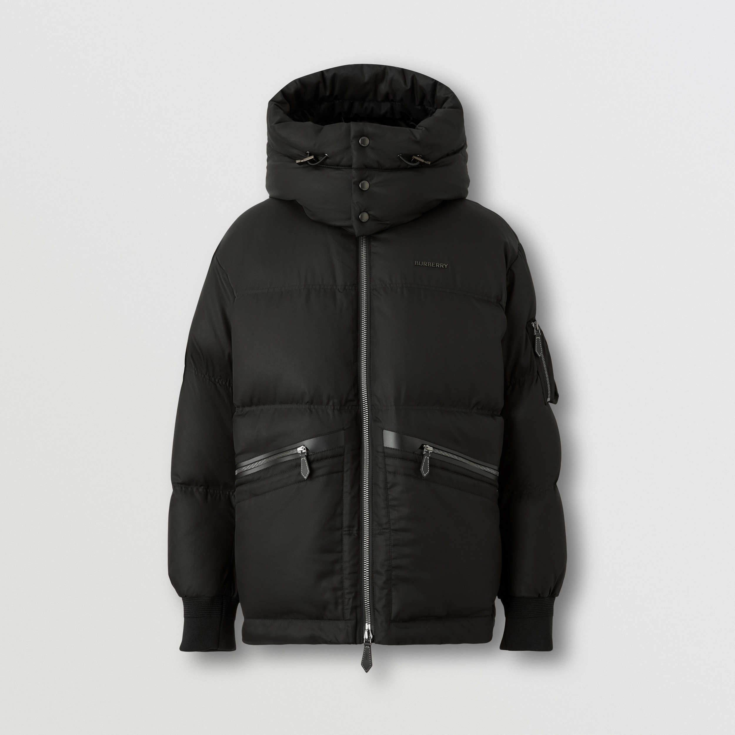 Detachable Hood Cotton Gabardine Puffer Jacket in Black - Men | Burberry® Official - 4
