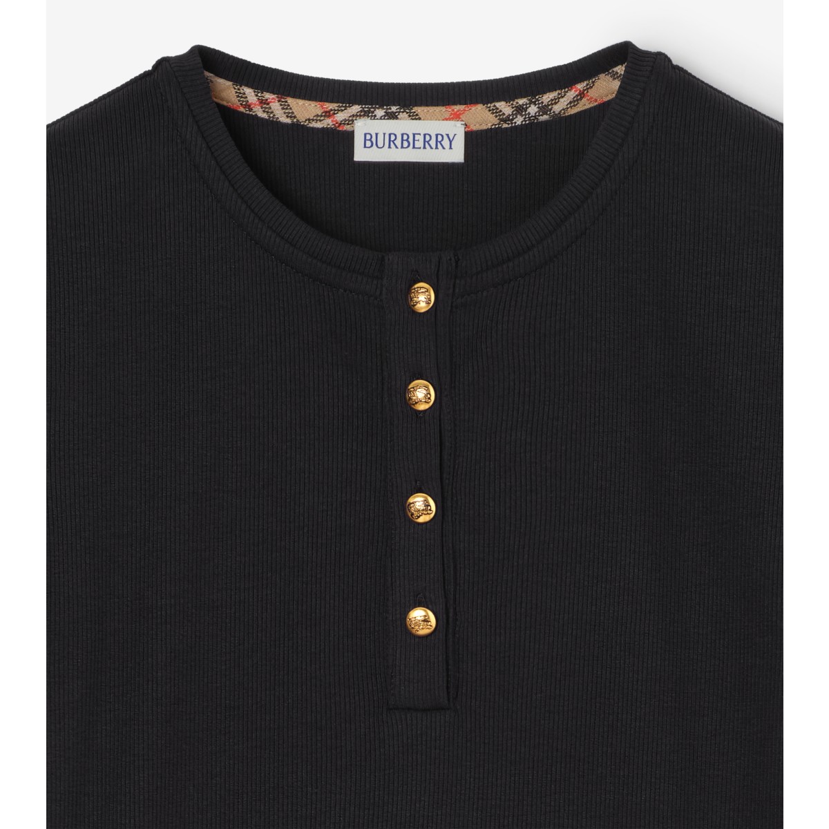  Check Cropped Cotton T-shirt