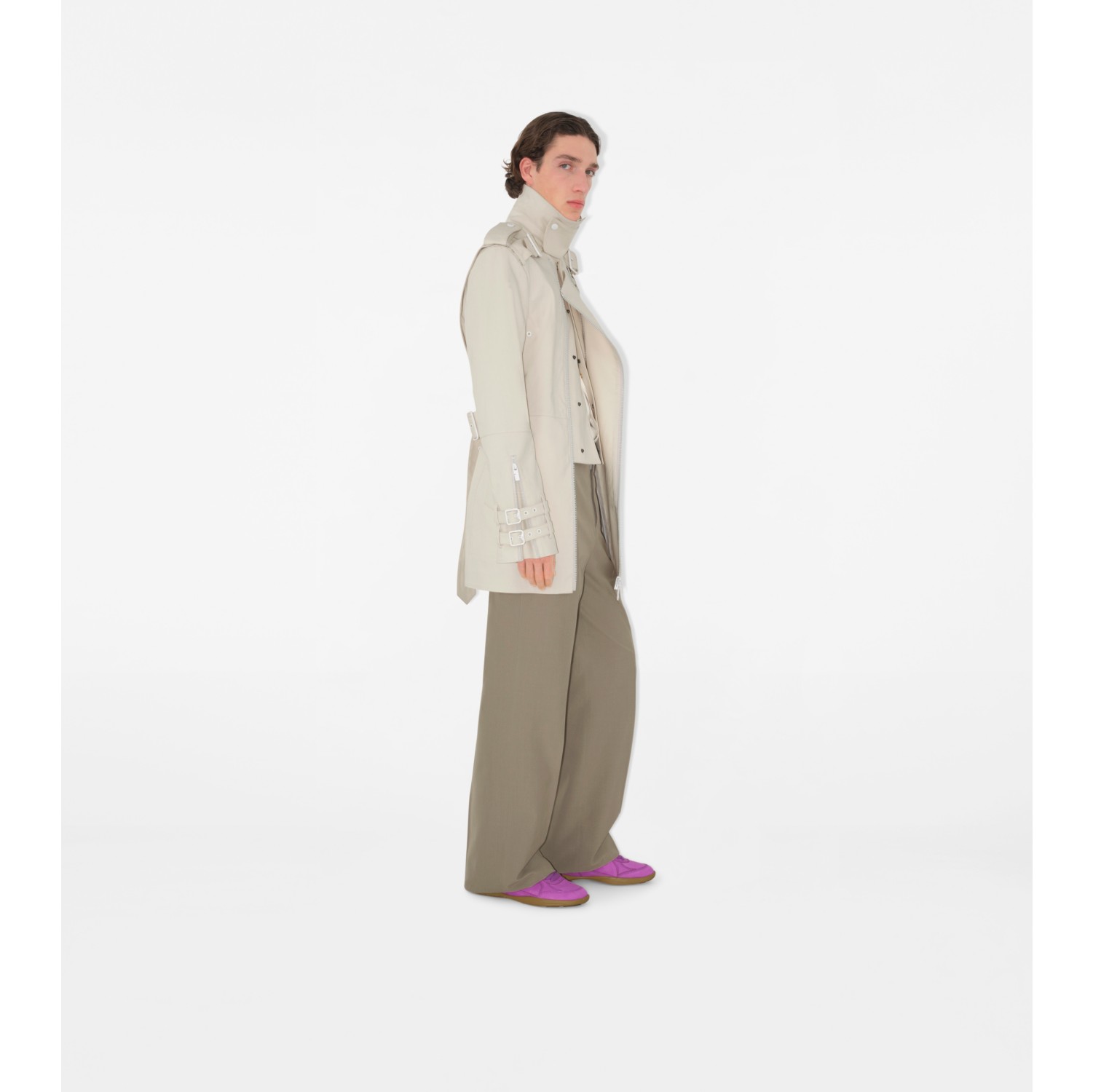 Veste trench en coton lié