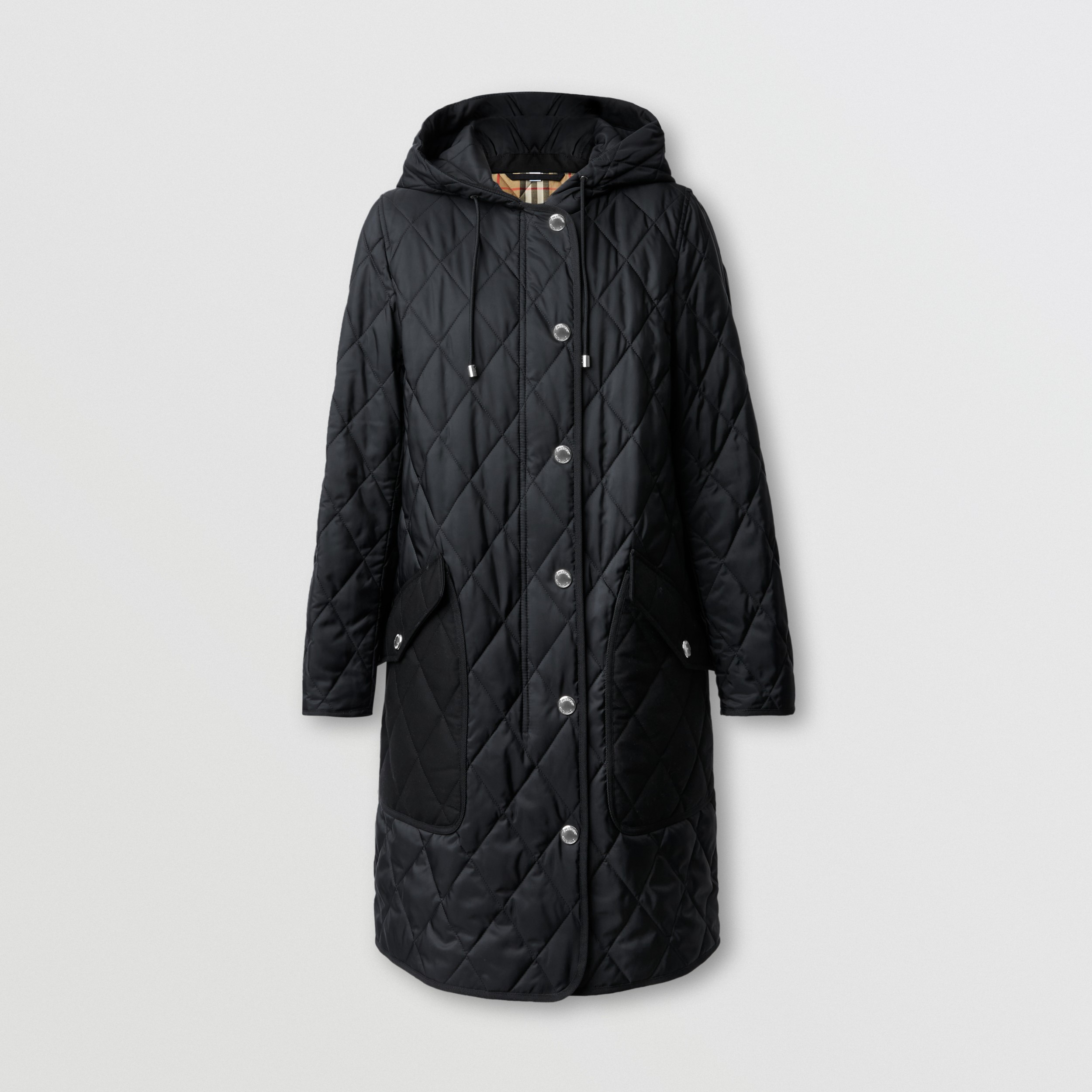 Diamond Quilted Thermoregulated Hooded Coat in Black - Women | Burberry Hong Kong China
