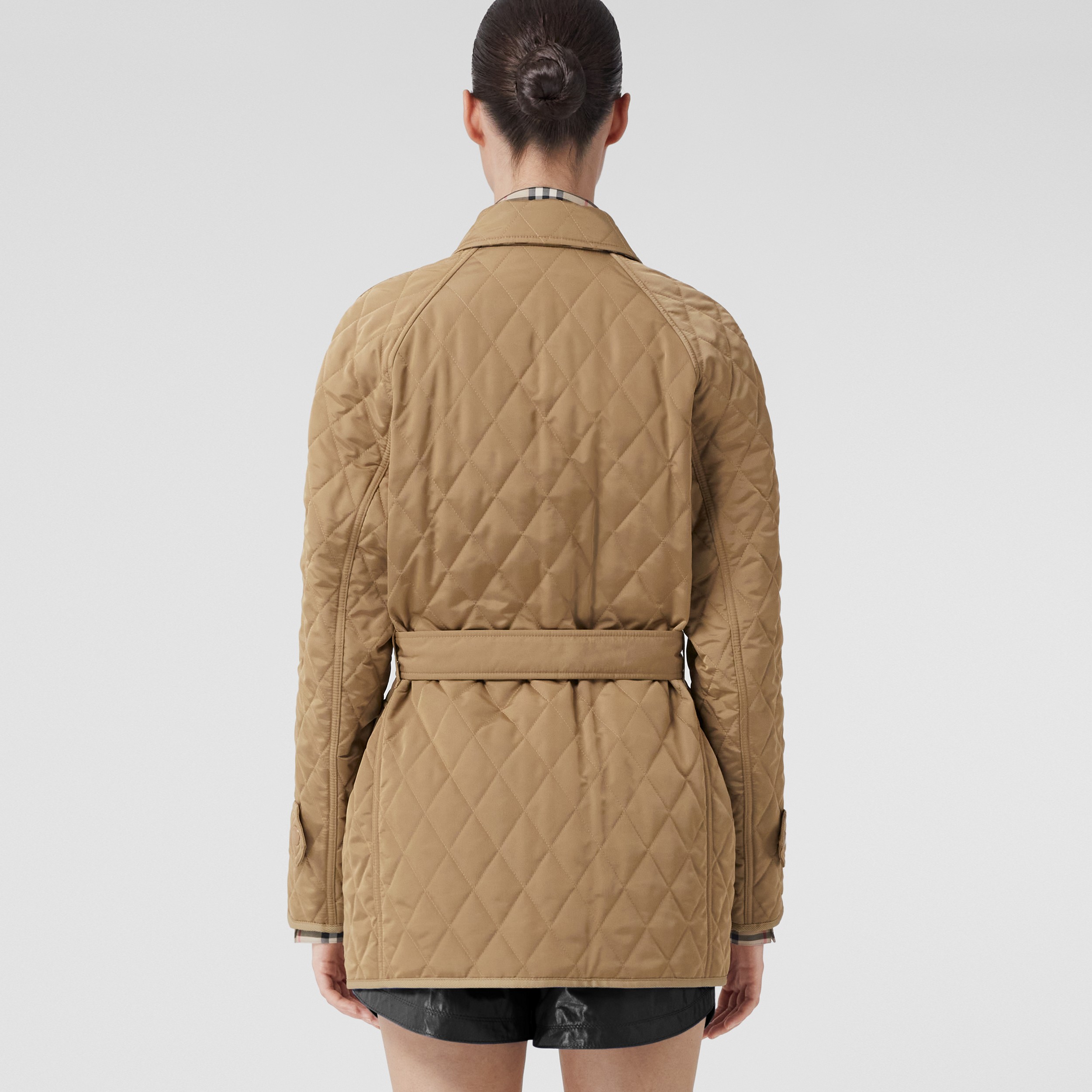 Diamond Quilted Nylon Canvas Field Jacket in Archive Beige - Women | Burberry® Official - 3