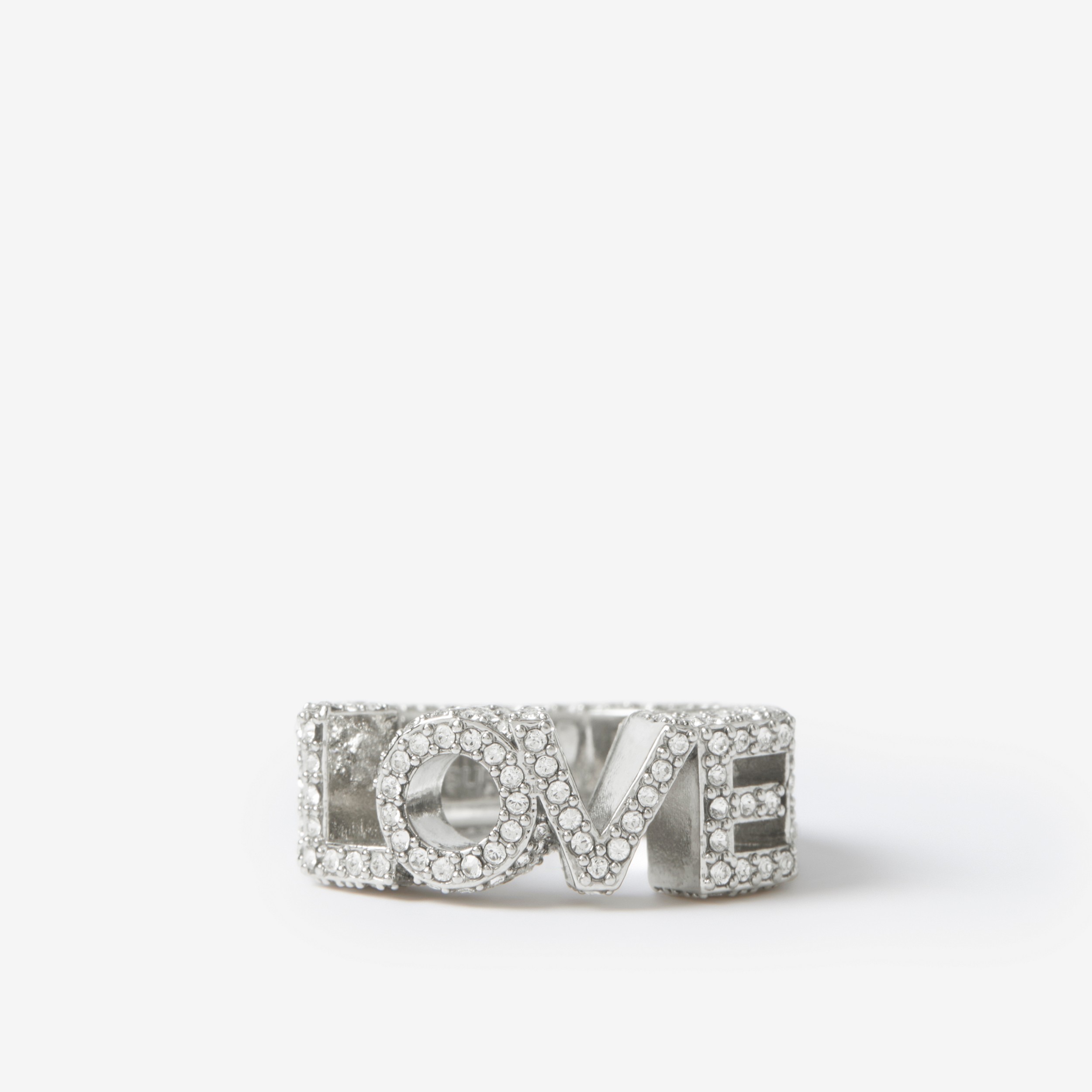 Palladinierter „Love“-Ring mit Kristalldetail (Palladium/kristallfarben) - Damen | Burberry® - 1