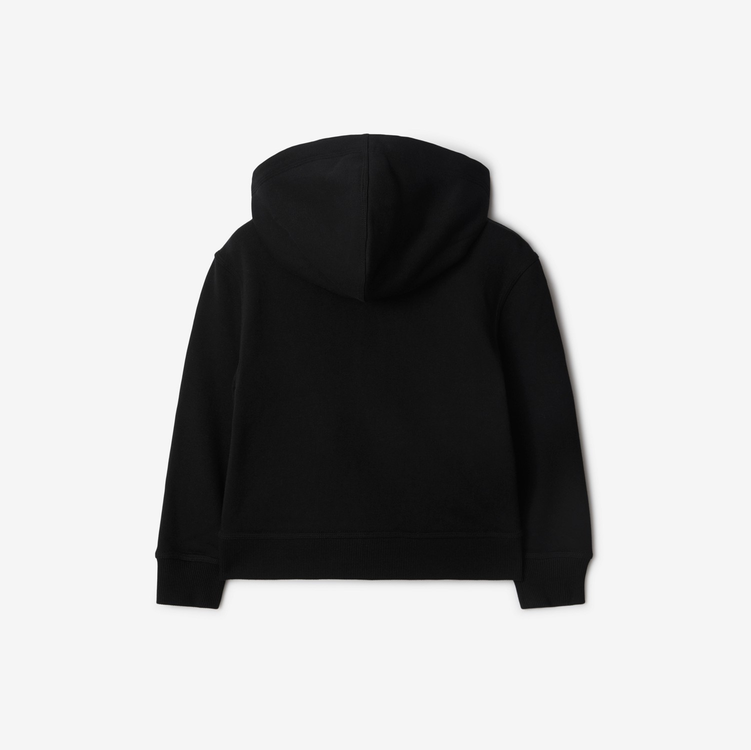 Check Label Cotton Zip Hoodie in Black | Burberry® Official Check Label Cotton Zip Hoodie in Black | Burberry® Official