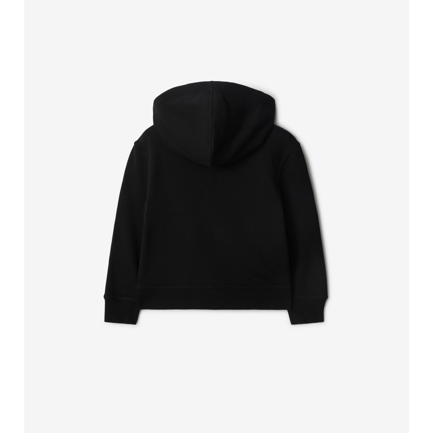 Check Label Cotton Zip Hoodie