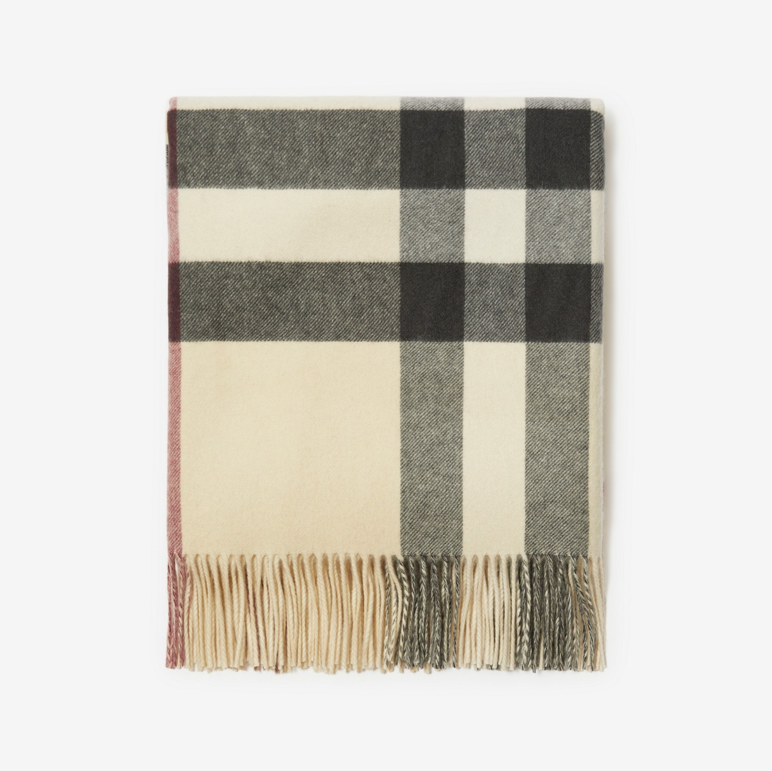 Check Cashmere Blanket in Stone | Burberry® Official