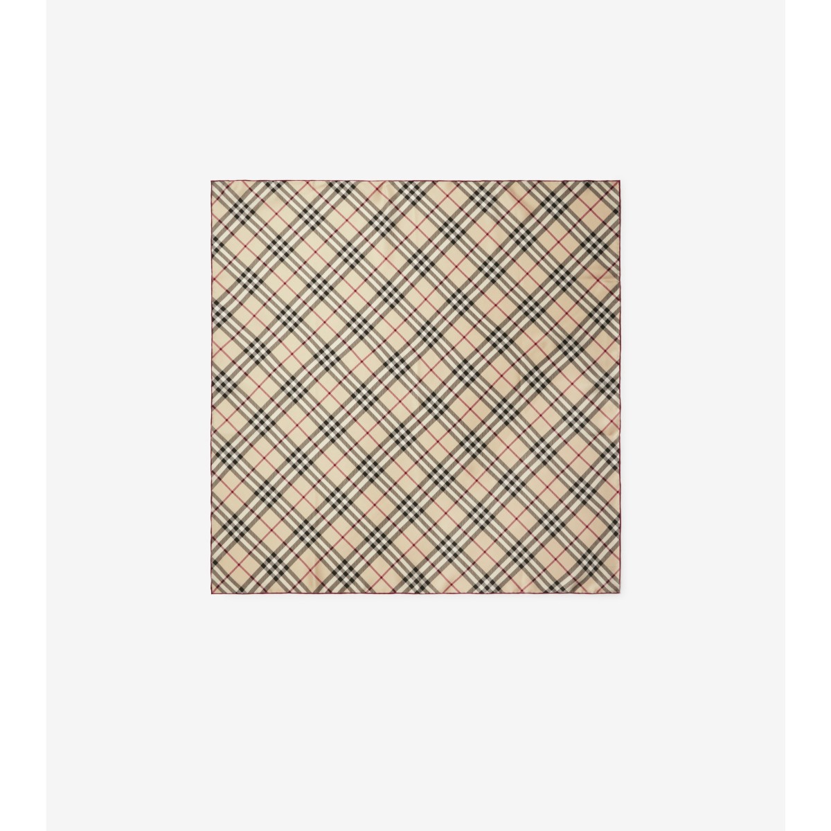 Burberry Checked Silk Scarf In Stone