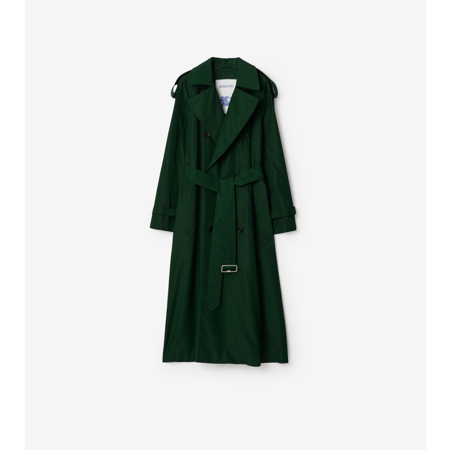 Trench coat largo en seda