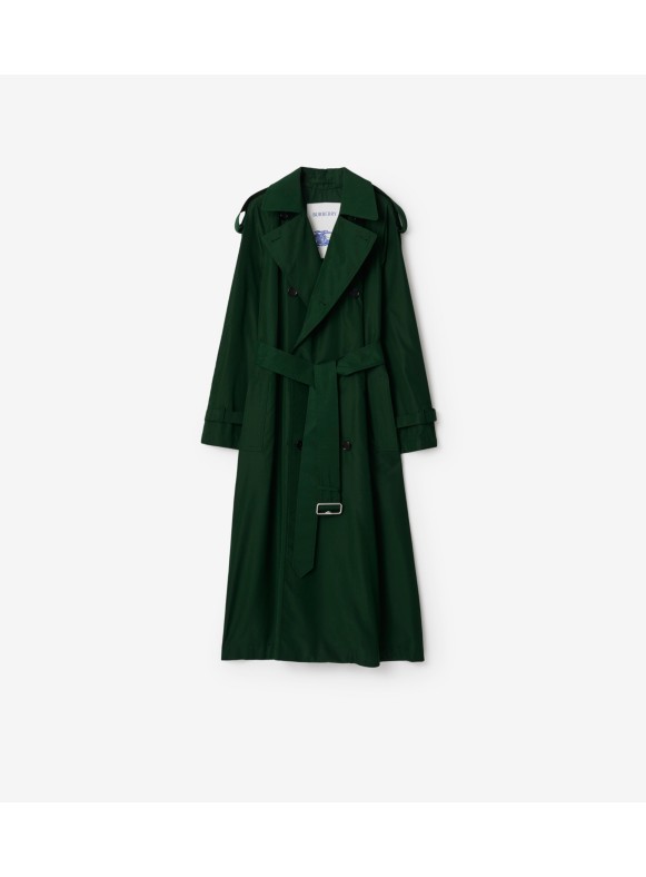 Long Silk Trench Coat