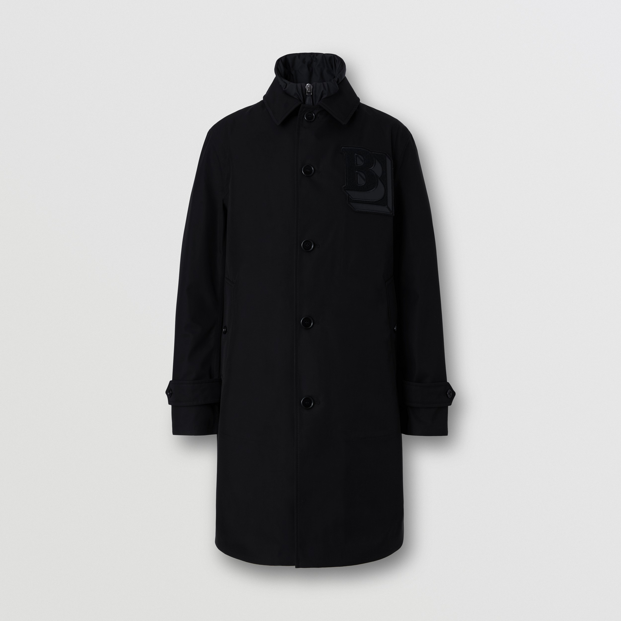Letter Graphic Cotton Car Coat with Detachable Warmer in Black - Men | Burberry® Official - 4