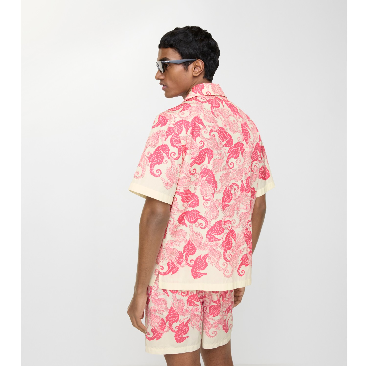 Relaxed Fit Seahorses Cotton Shirt in Honeysuckle pink - Men | Burberry® Official