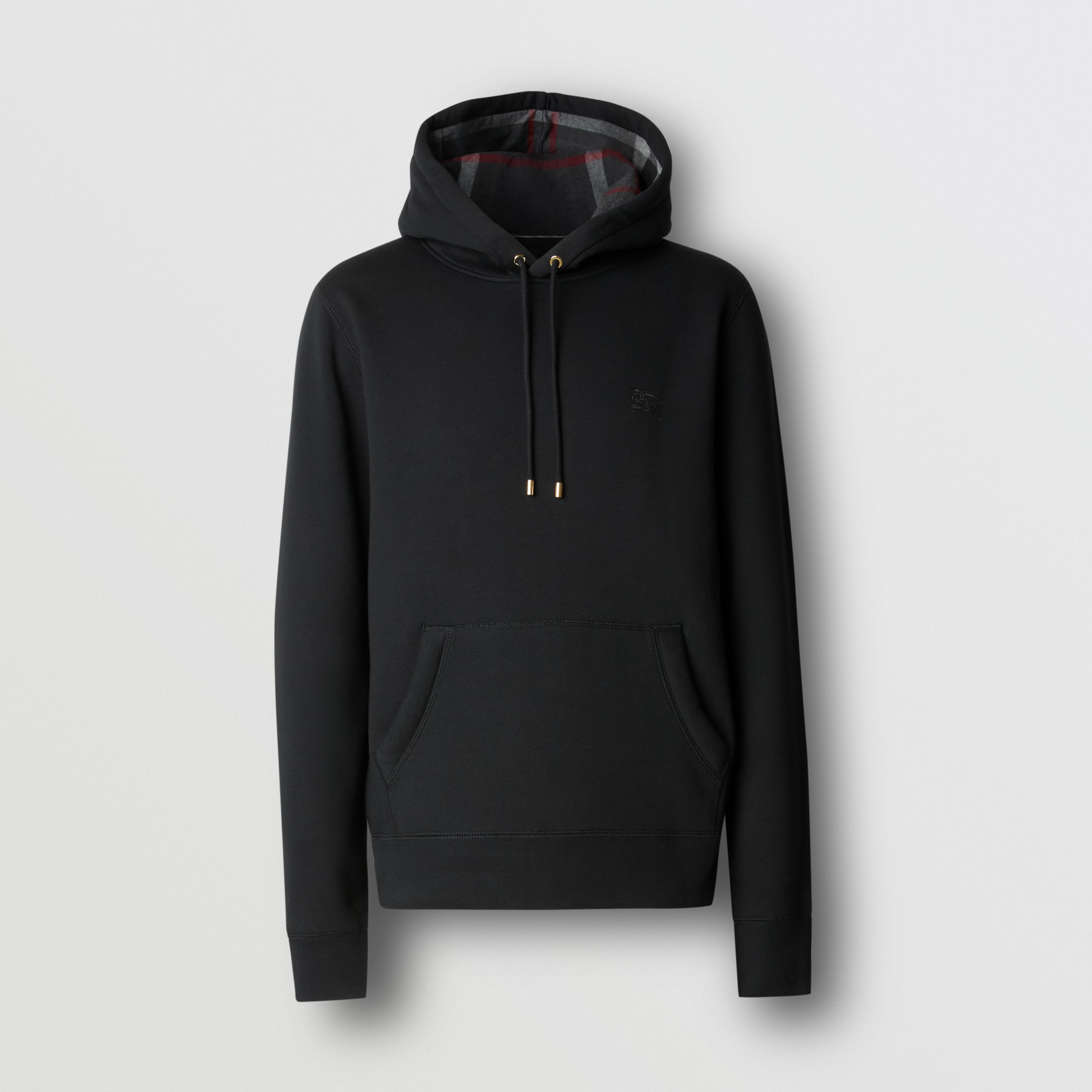 Embroidered EKD Cotton Blend Hoodie in Black Men Burberry® Official