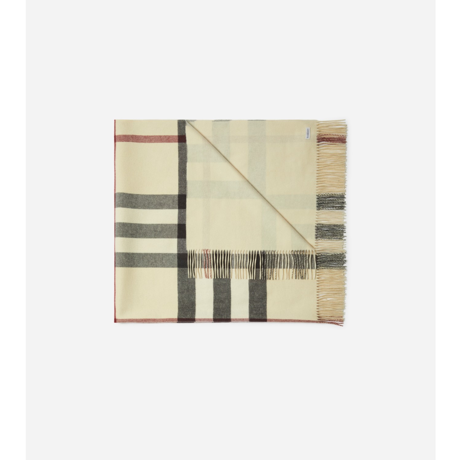 Check Cashmere Blanket in Stone Burberry Official