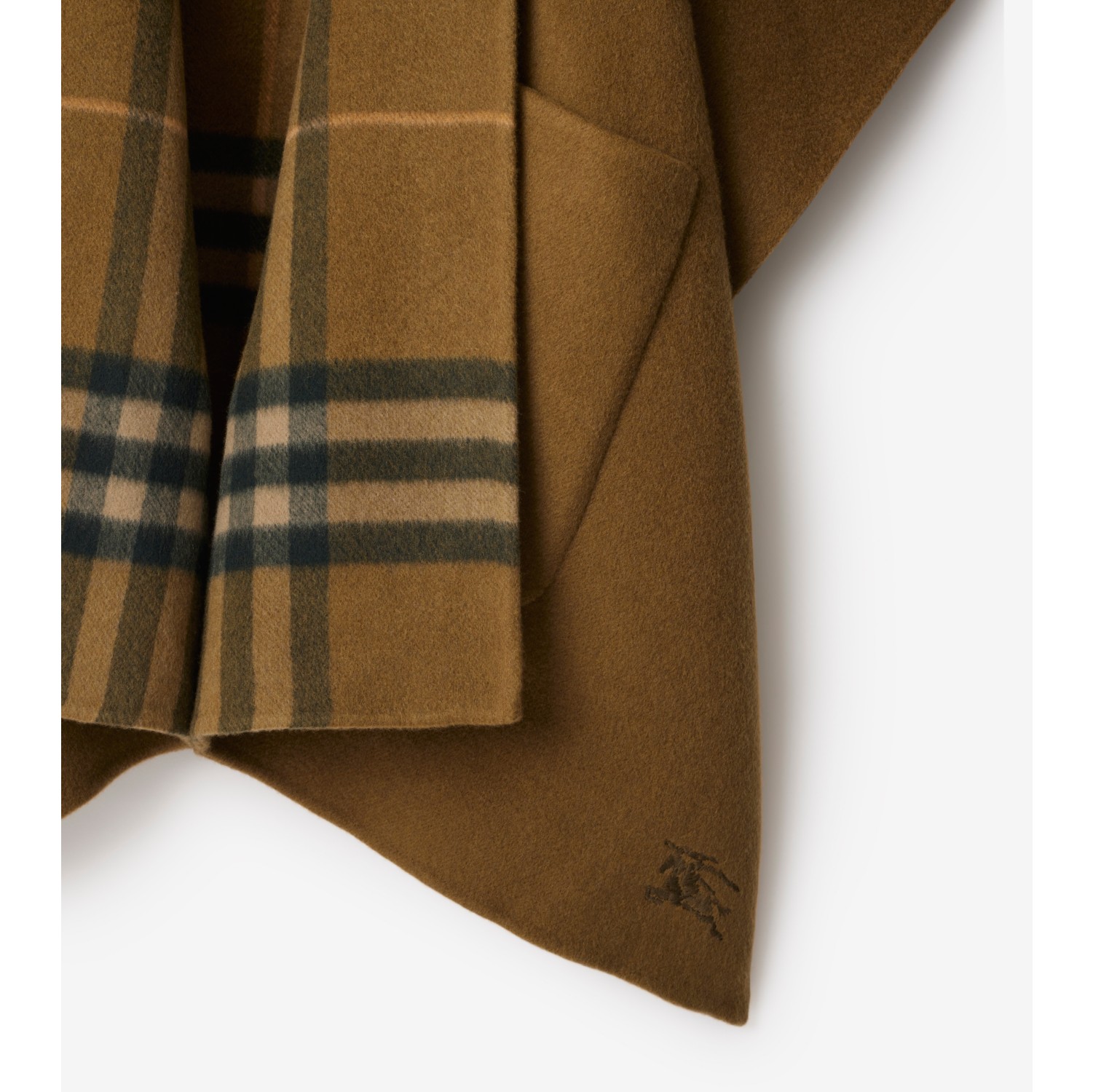 Reversible Check Cashmere Cape