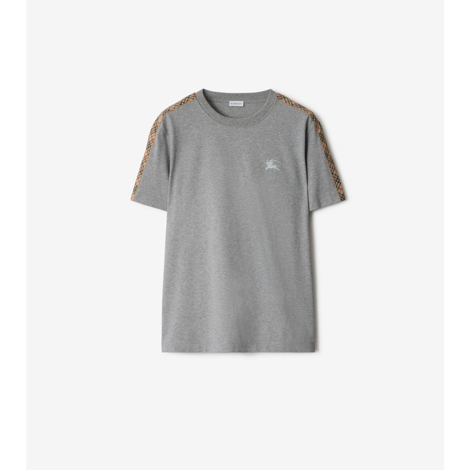 Check Trim Cotton T-shirt