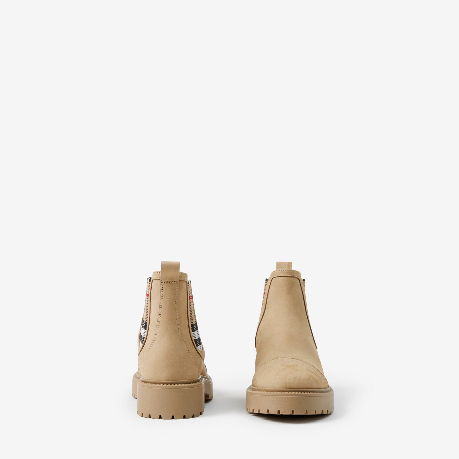 Check Detail Nubuck Chelsea Boots in Archive Beige - Children | Burberry® Official