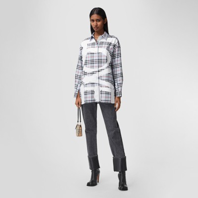 burberry vintage check oversized shirt