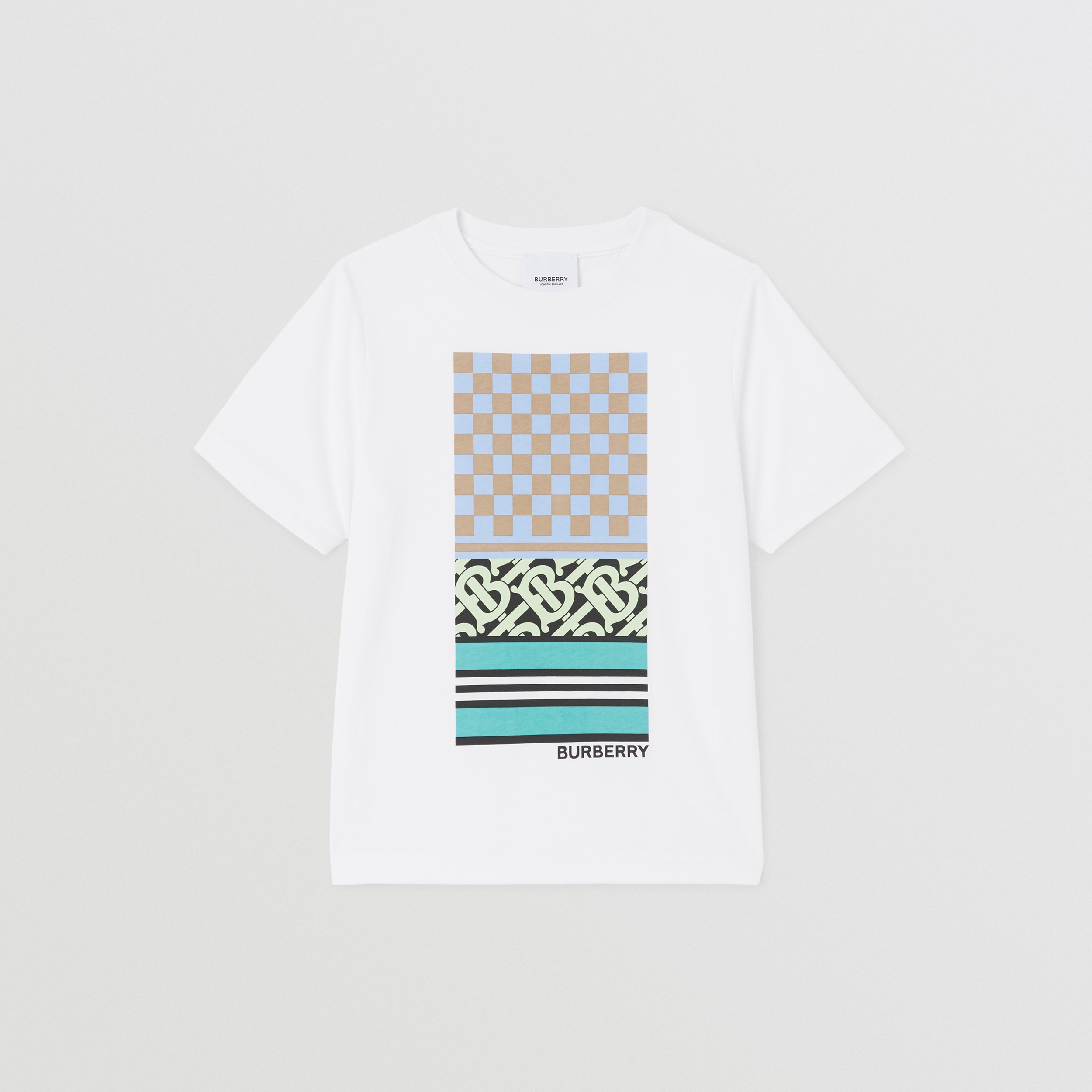 Montage Print Cotton T-shirt in White | Burberry® Official - 1