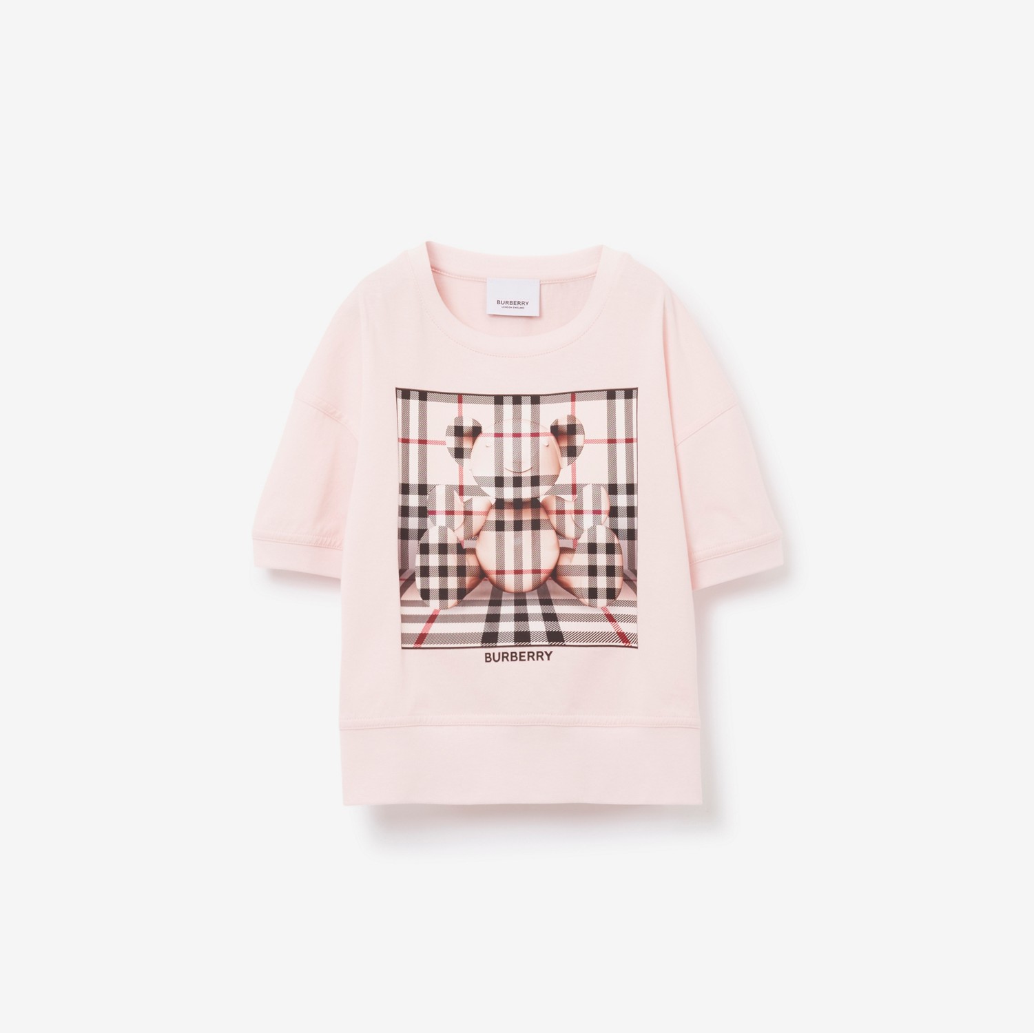 Thomas Bear Cotton T-shirt in Alabaster Pink | Burberry® Official