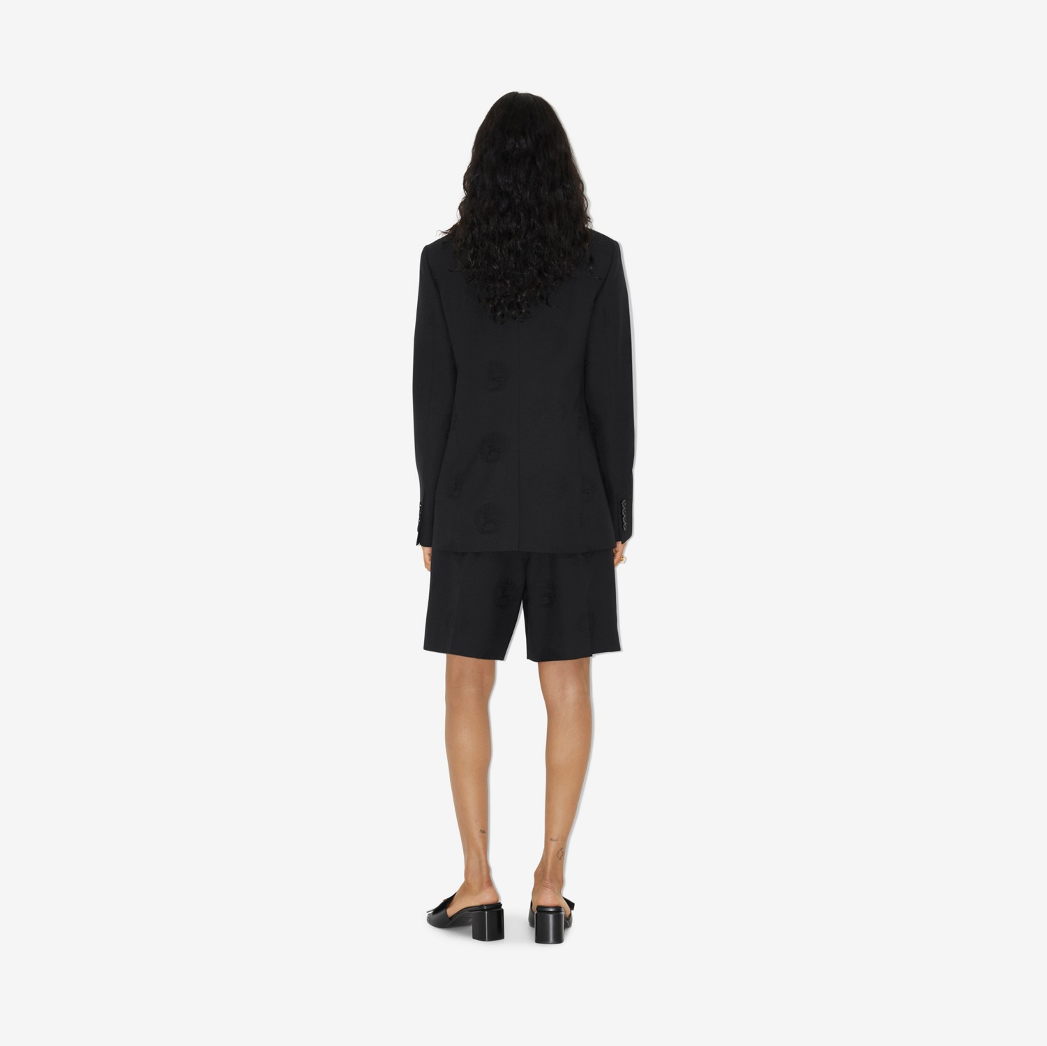 Pantalones cortos en lana y algodón con EKD (Negro) - Mujer | Burberry® oficial