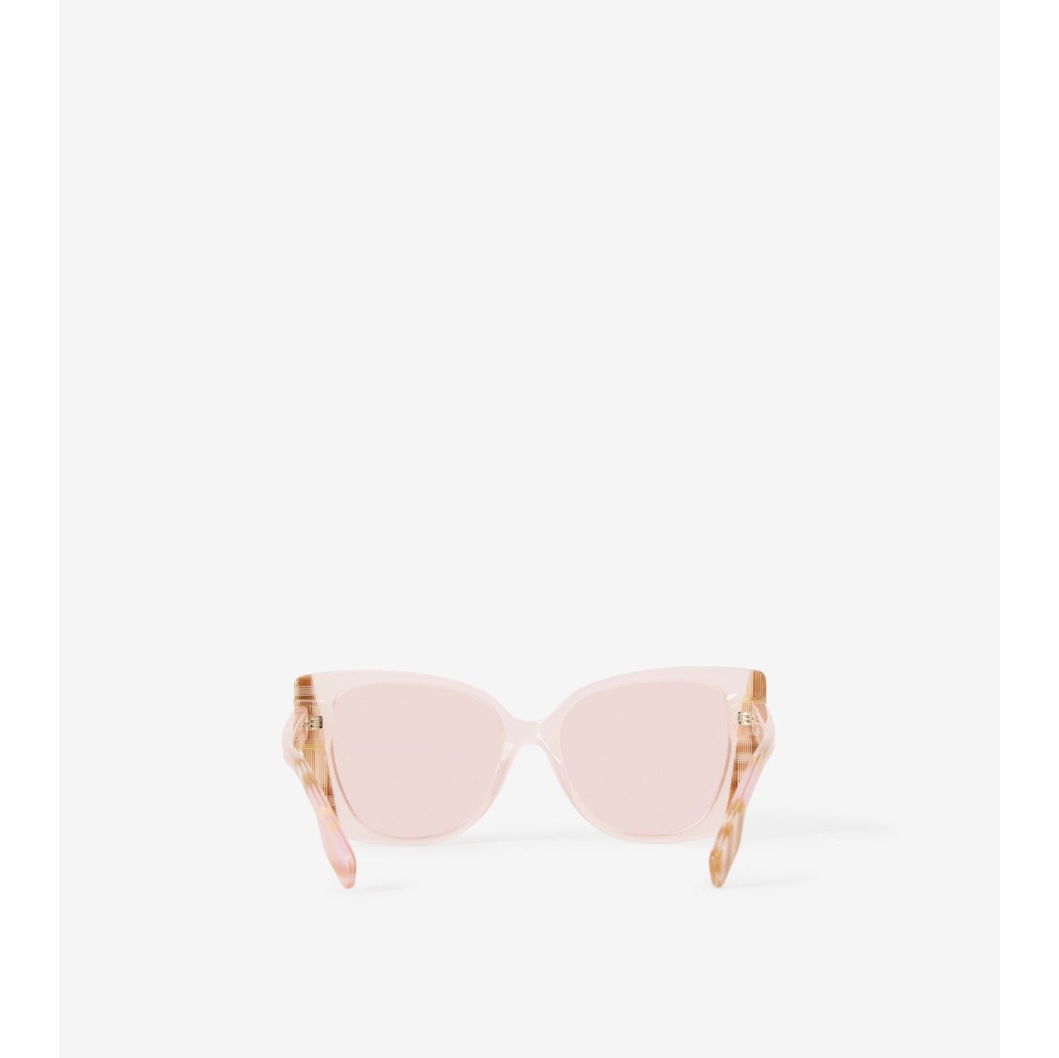 Check Oversized Cat-eye Frame Sunglasses in Pale pink - Women