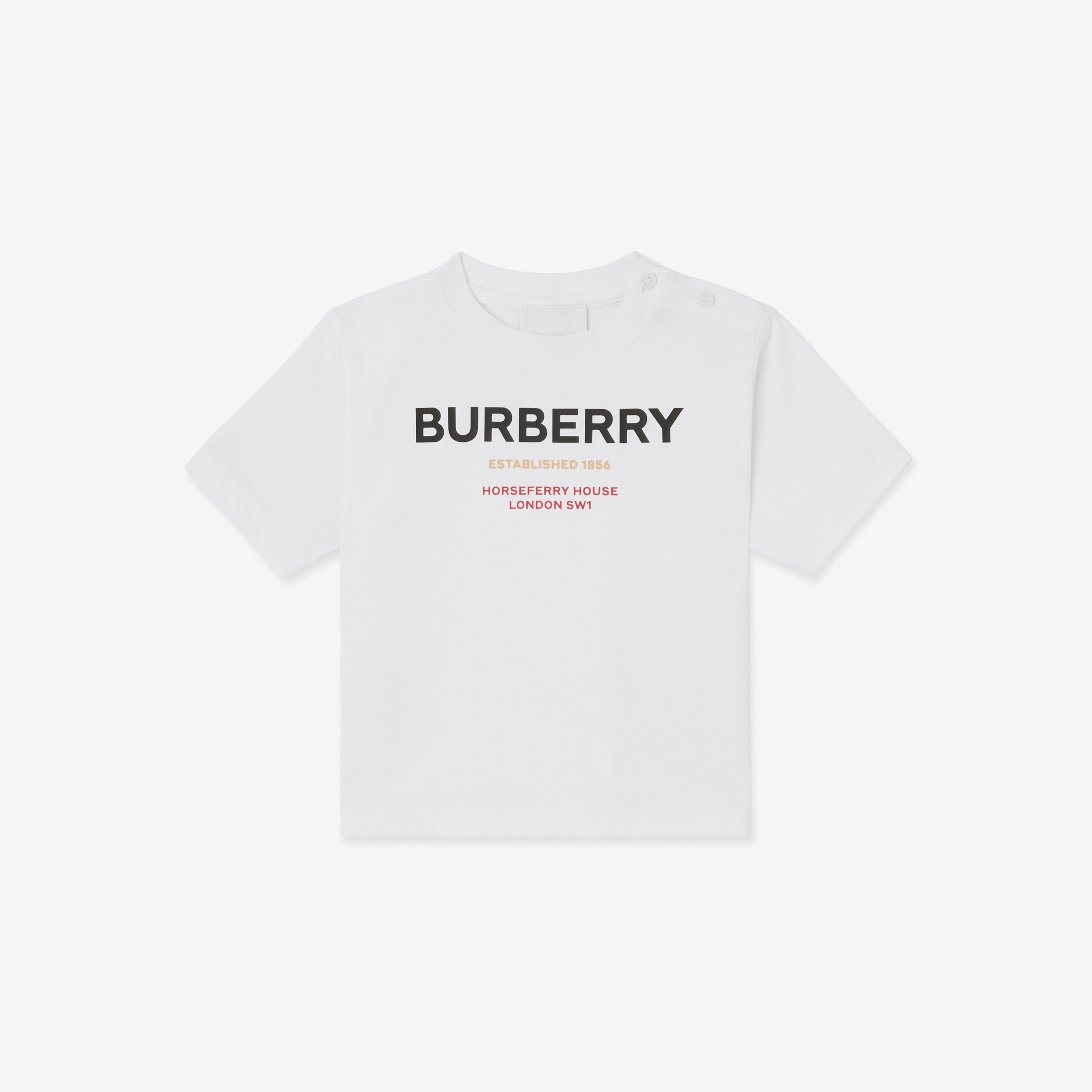 Camiseta em algodão com estampa Horseferry (Branco) - Crianças | Burberry® oficial - 1