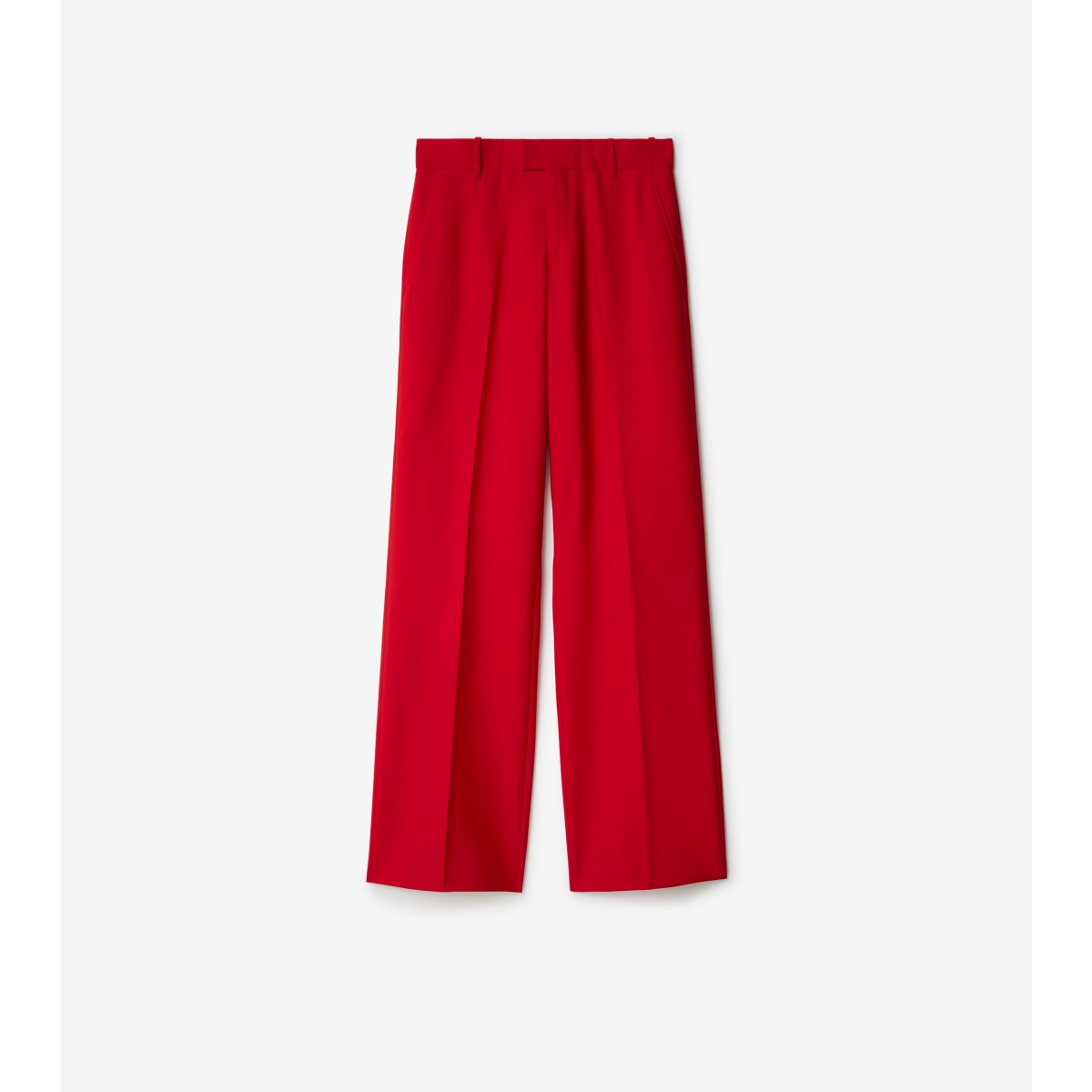 Burberry Pressed-crease Wool Tailored Trousers In Pillar