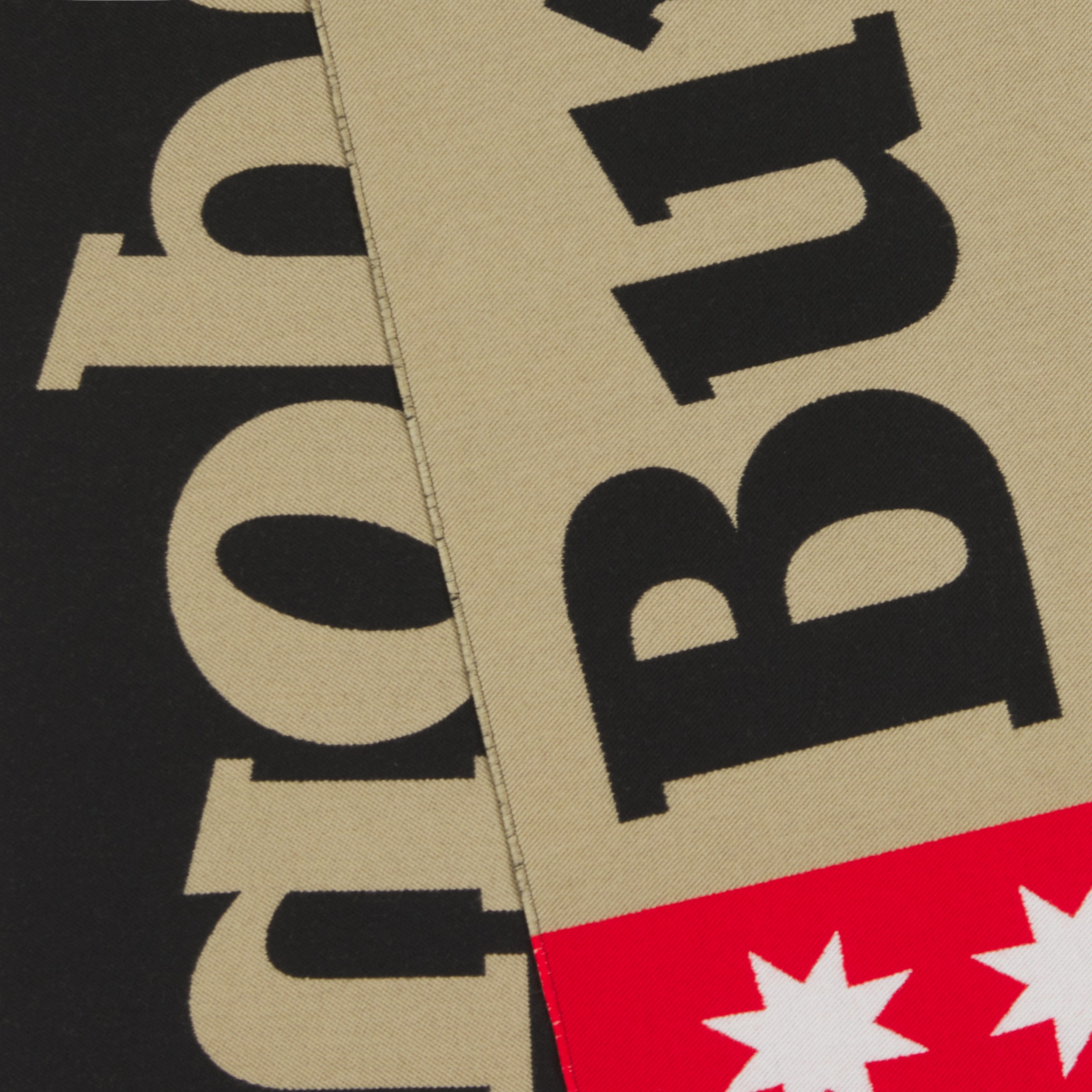 Шарф из шерсти и шелка с жаккардовым логотипом (Винтажный Бежевый) | Официальный сайт Burberry® - 2