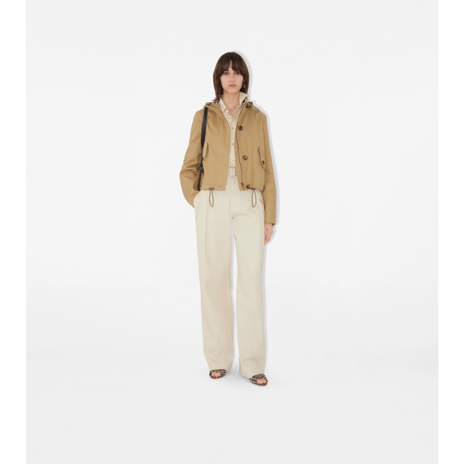 Parka courte en gabardine