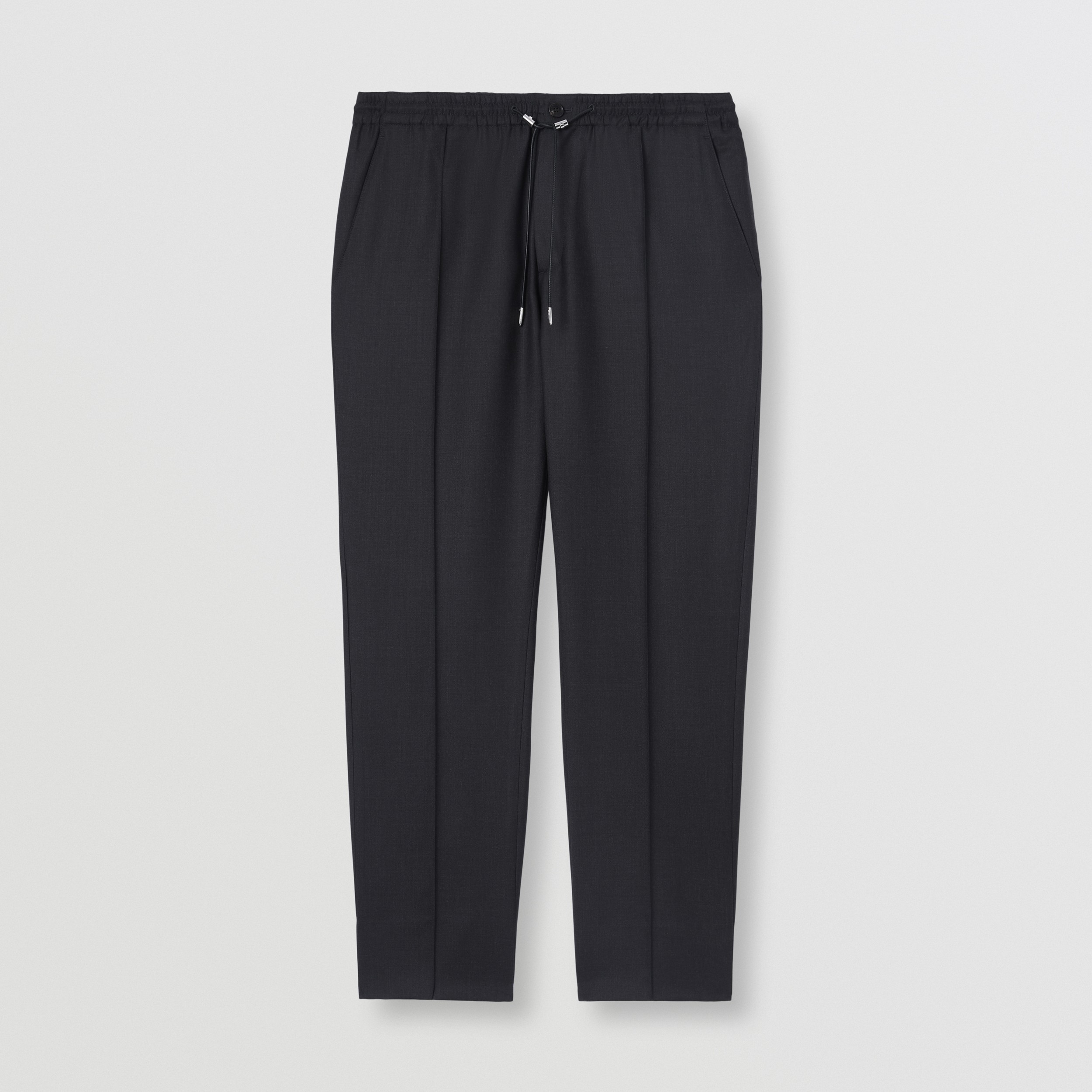 Monogram Motif Wool Trousers in Dark Charcoal Melange - Men | Burberry® Official - 4