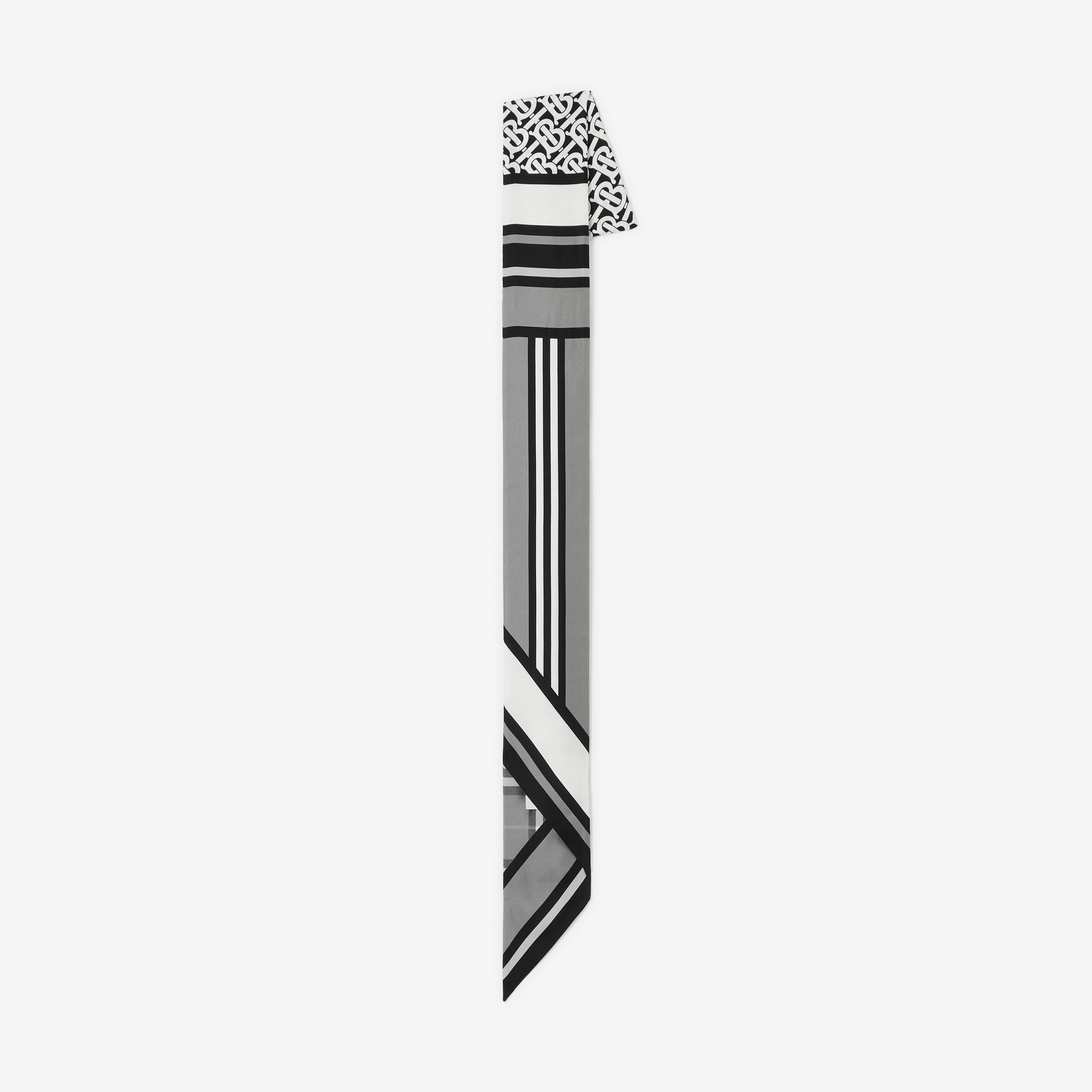 Sciarpa sottile in seta con stampa collage (Bianco E Nero) | Sito ufficiale Burberry® - 2