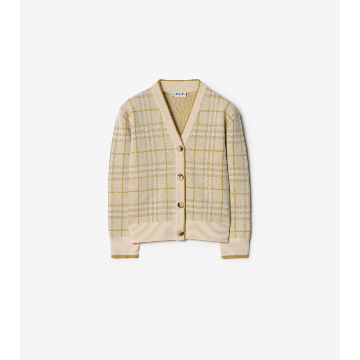 Check Metallic Wool Blend Cardigan