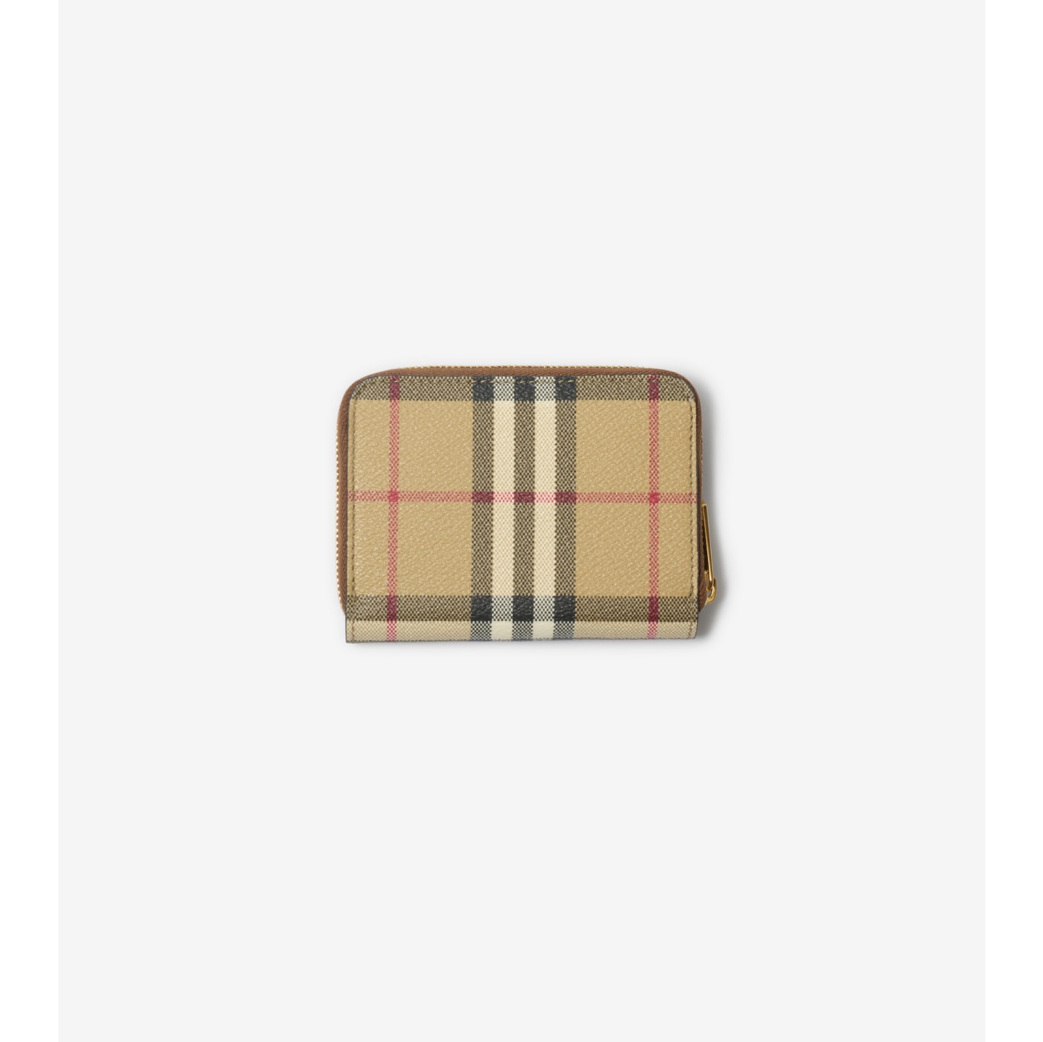 Small Check Zip Wallet