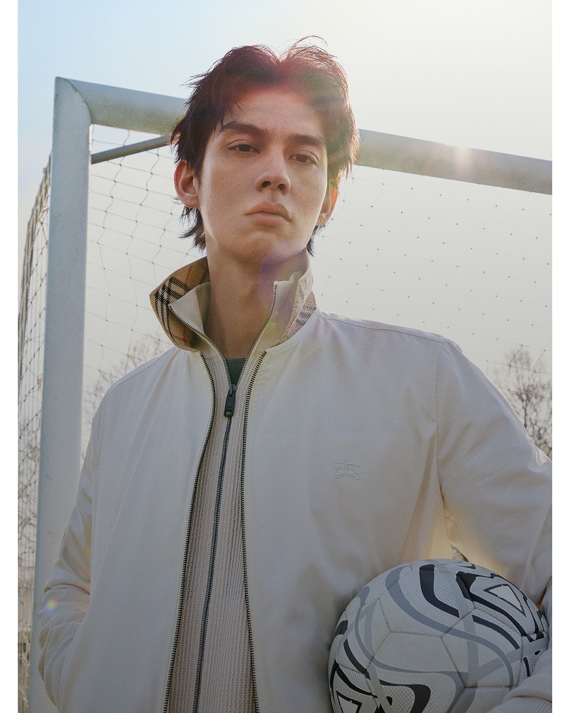 Shot of Actor Bright wearing lightweight Burberry Glenfields jacket