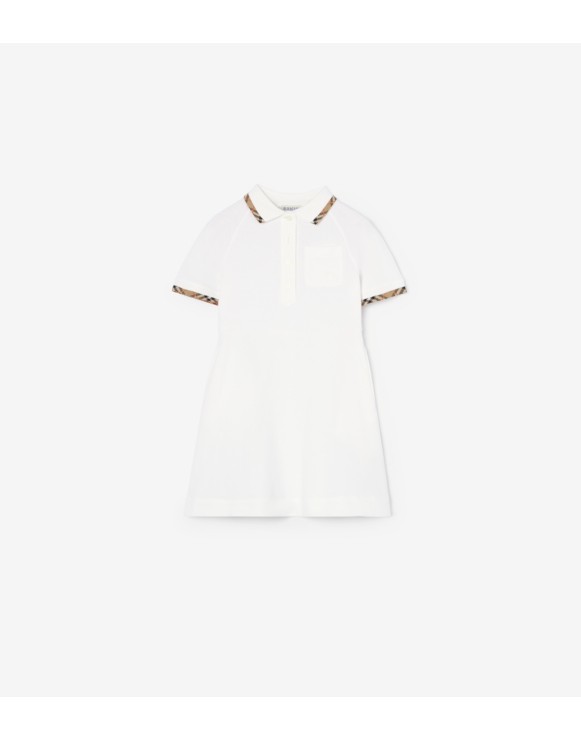 Robe polo en coton avec Check