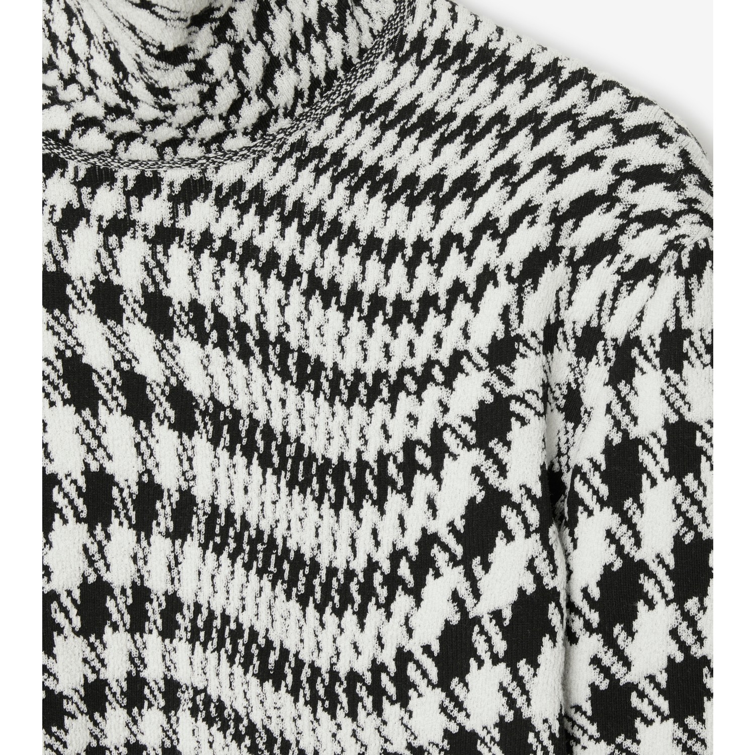 Suéter de mescla de lã com fios urdidos em pied-de-poule