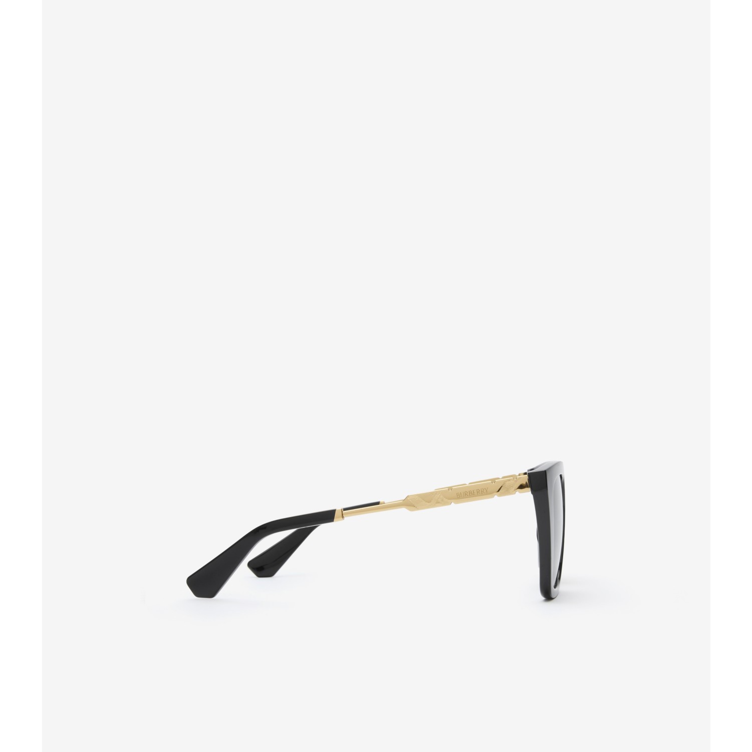 Eckige Sonnenbrille mit Check-Gravur