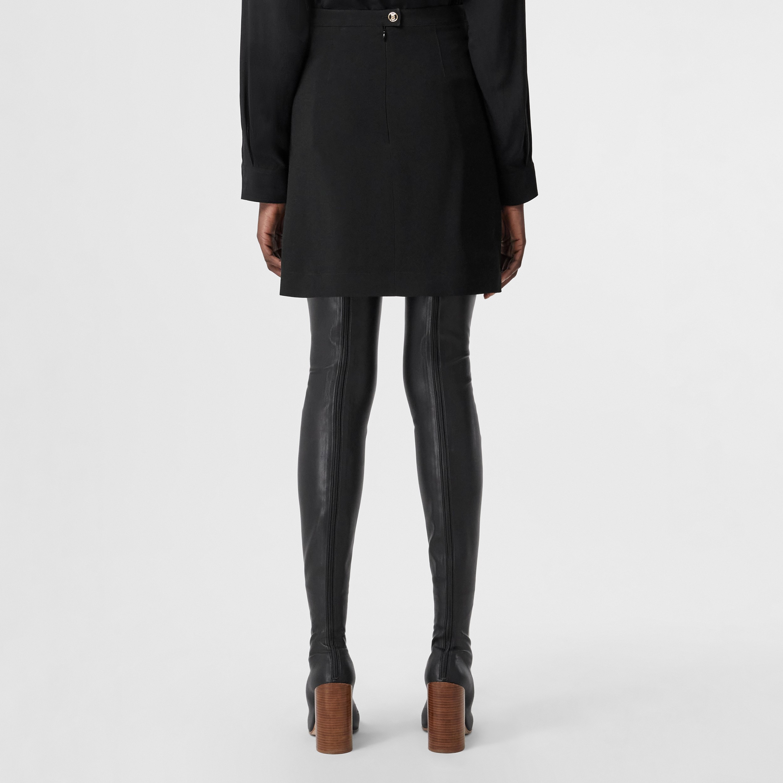 Minifalda en cady de viscosa (Negro) - Mujer | Burberry® oficial - 3
