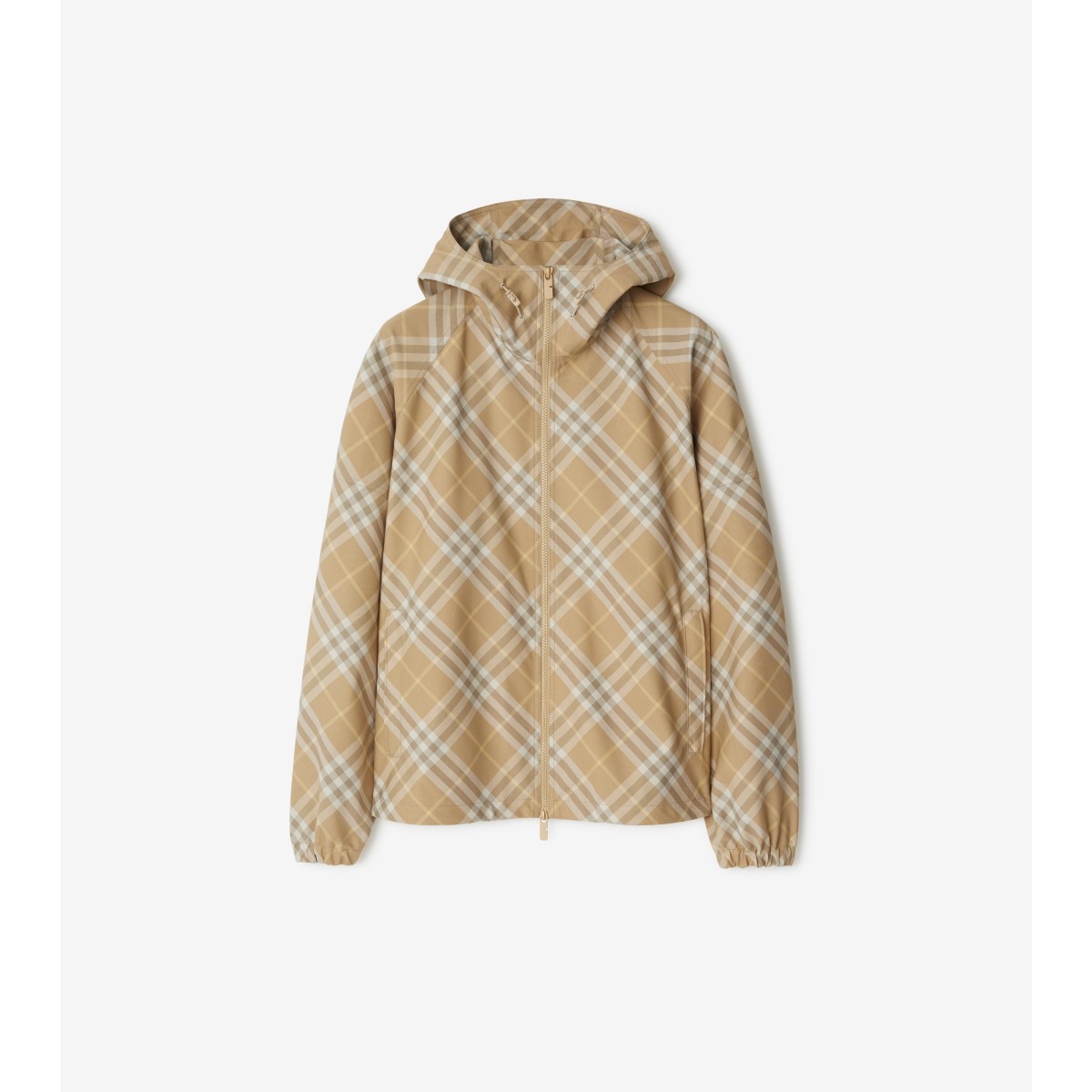 Burberry Check Jacket In Flax
