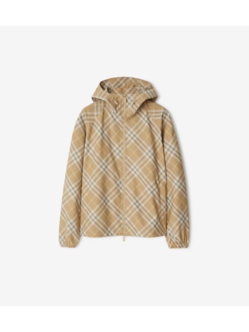 Burberry Check Jacket In Brown