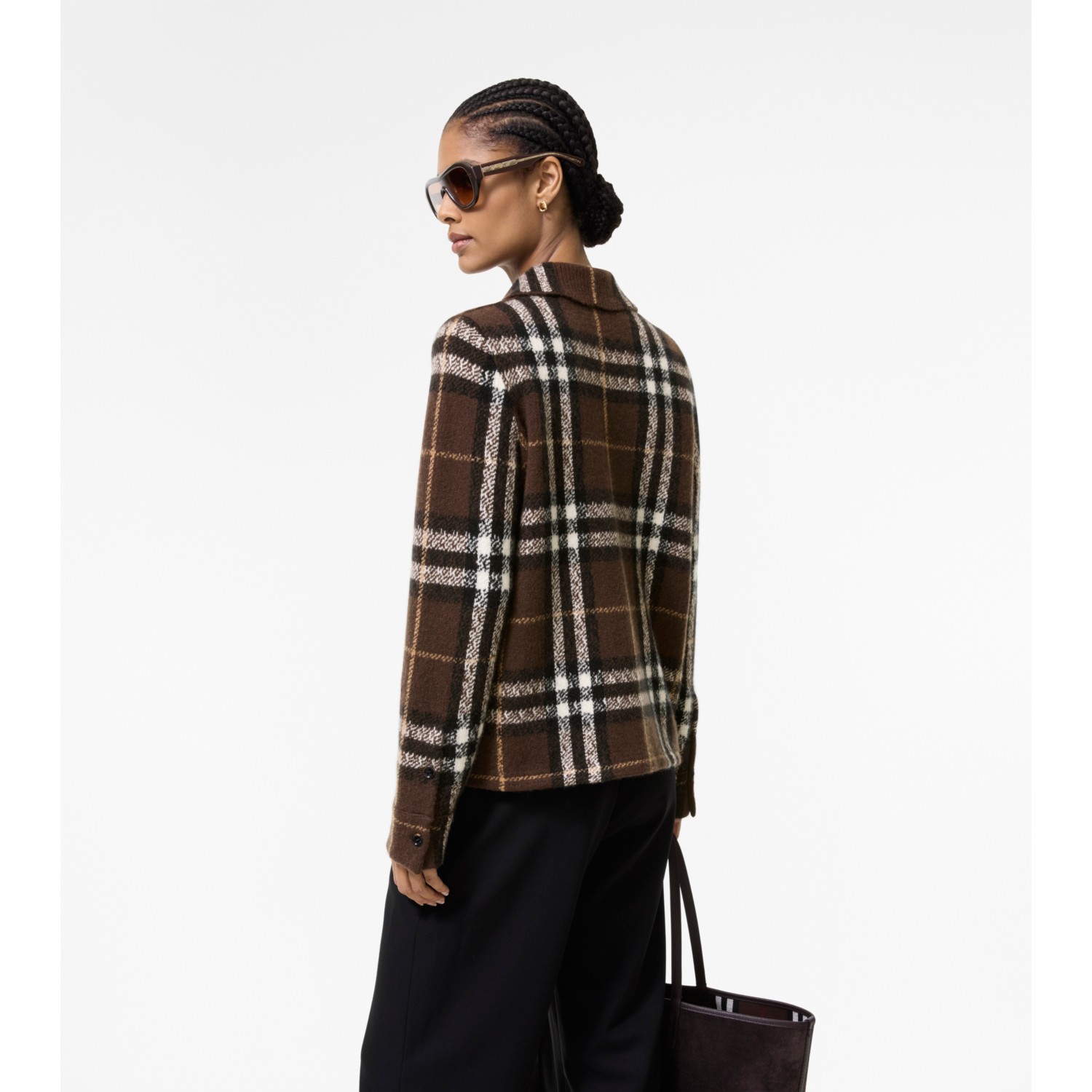 Check Cashmere Overshirt - thumbnail 3